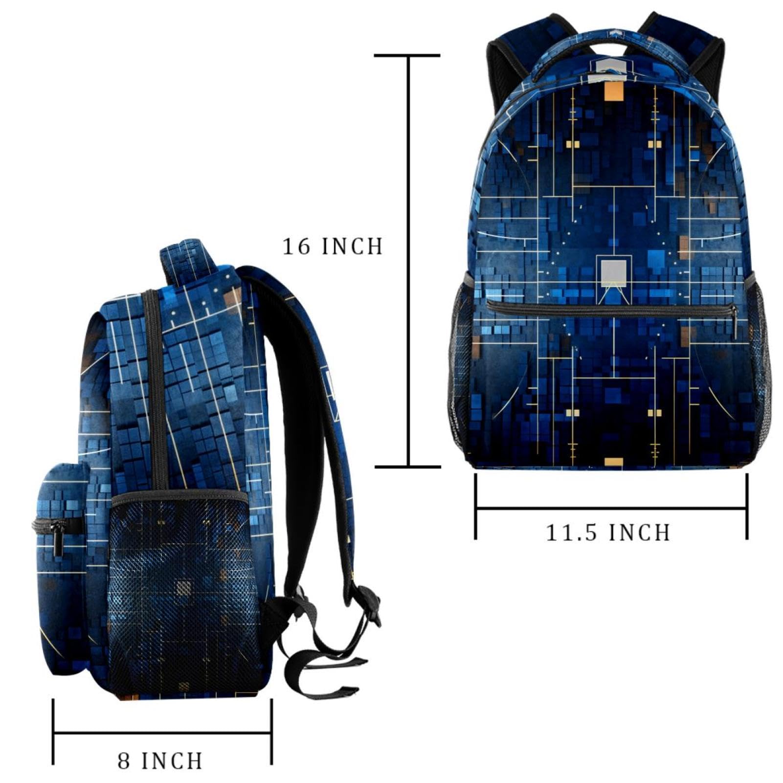 Men's & Women's Travel Backpack - Lightweight Durable Hiking Backpack with Basketball Court Art Design - Perfect for College, Gym, Work & Outdoor Adventures