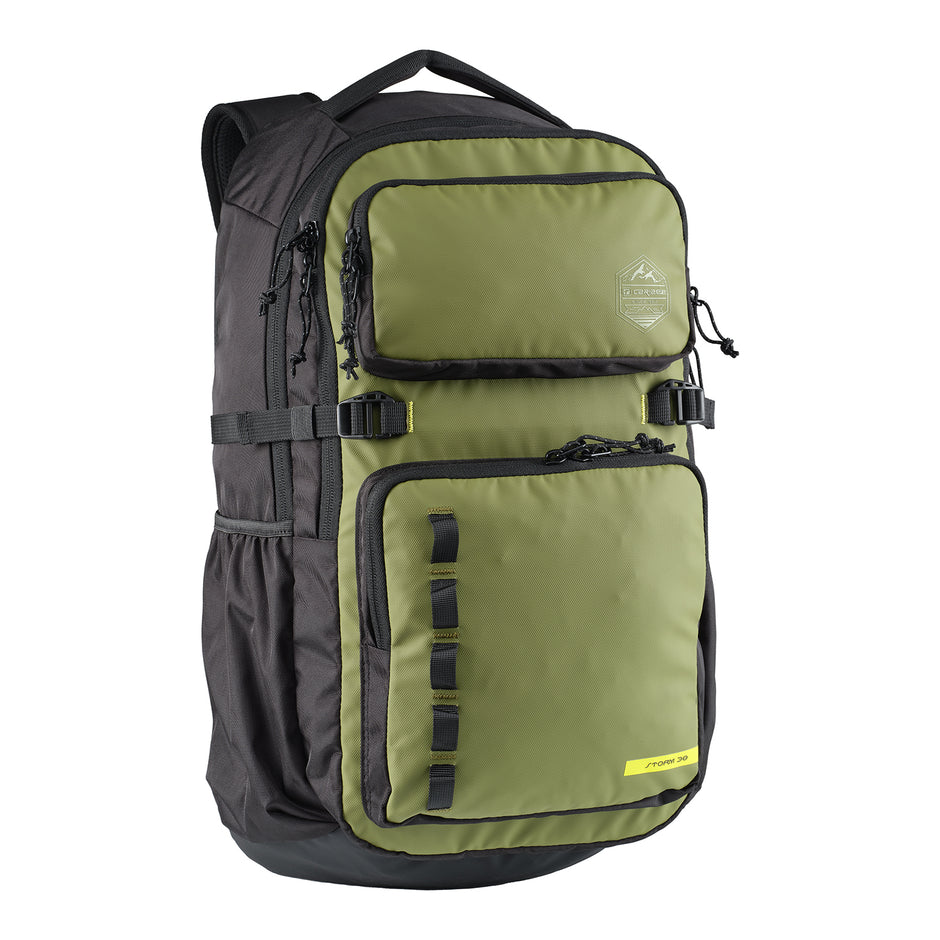 Caribee 64641 Storm 38L Waterproof Overnight Backpack - Olive/Black - Perfect for Travel, Hiking & Outdoor Adventures