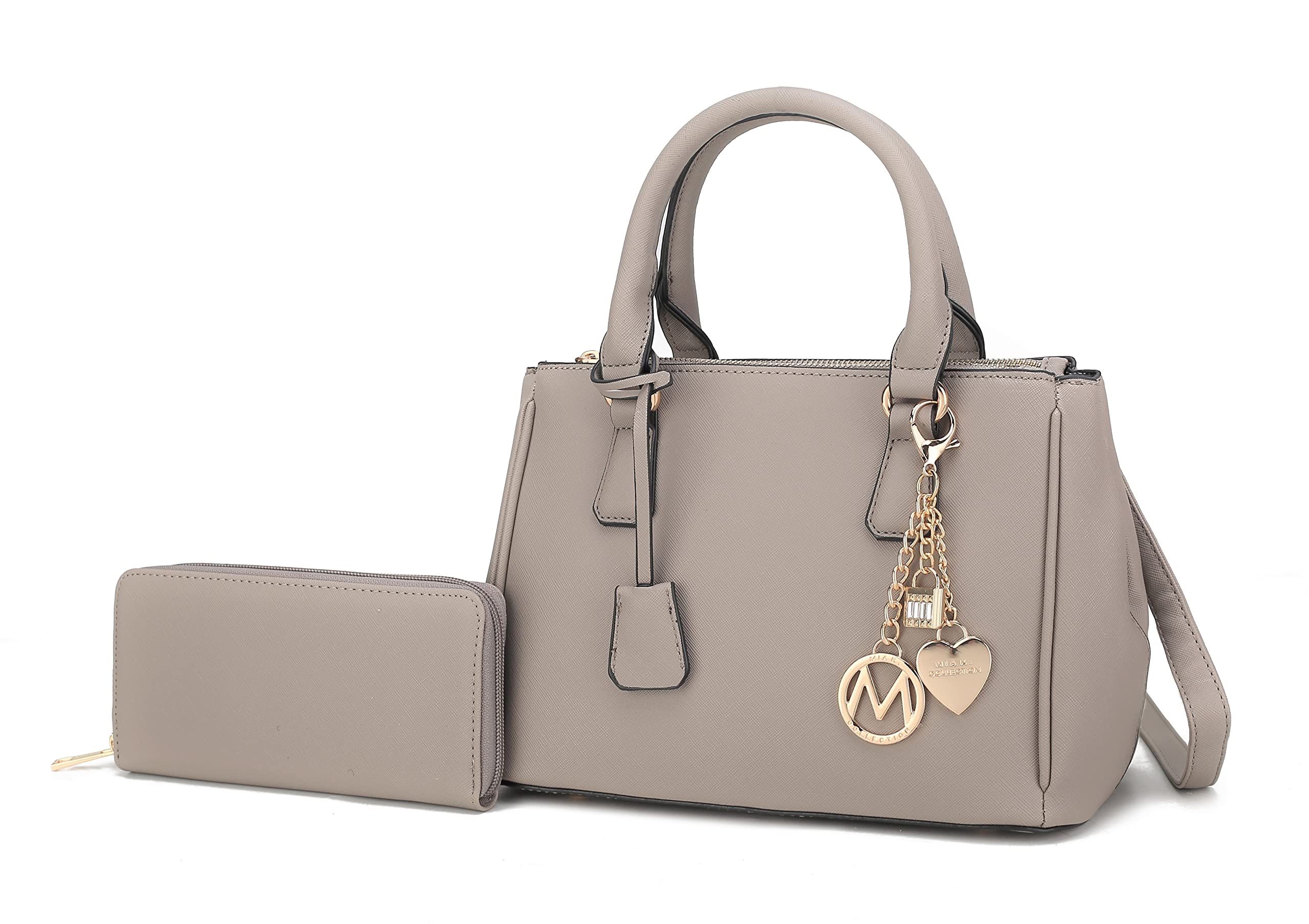 MKF Collection Women's Vegan Leather Satchel Bag with Wristlet Wallet - Stylish Shoulder Handbag Purse for Work, Travel & Everyday Use