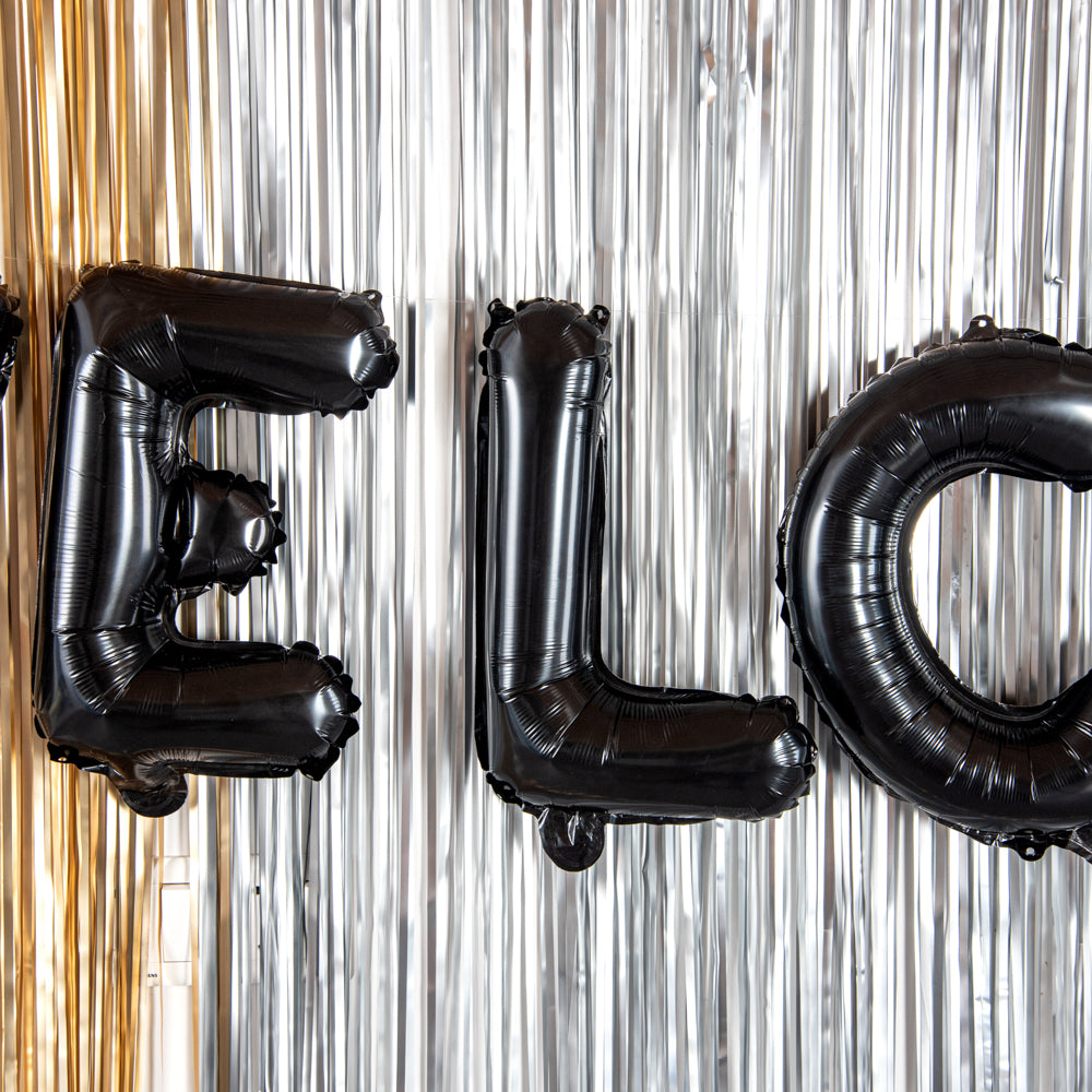 Black Mylar Letter L Balloon - 16 Inch Large Foil Alphabet Balloon for Birthday Party Decorations, Baby Showers & Graduation Celebrations (1 Count)