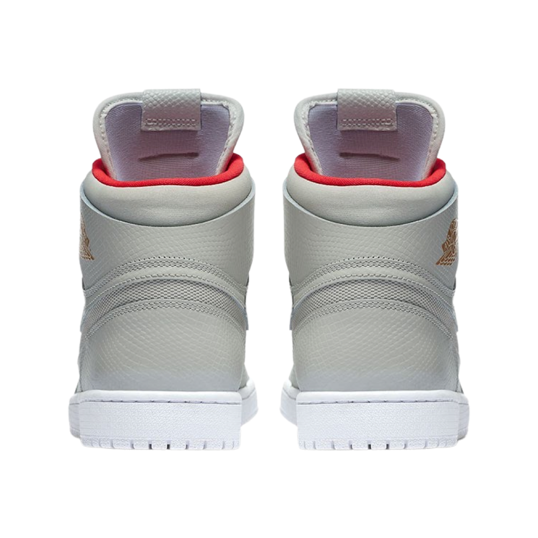 Air Jordan 1 Retro High Nouveau Sneakers - Pure Platinum & Bright Crimson Colorway - Men's Basketball Shoes for Streetwear & Casual Fashion