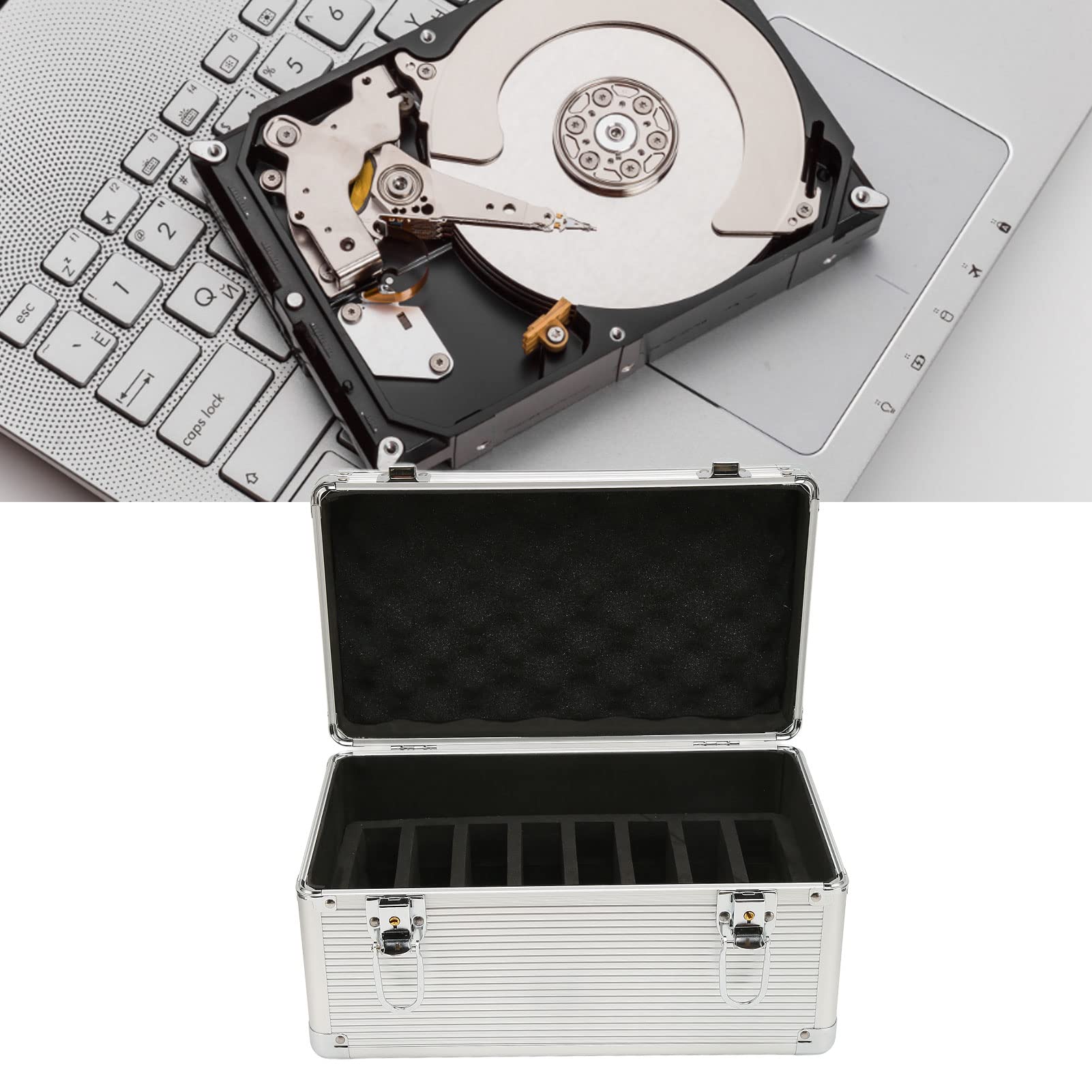 Bewinner Shockproof Hard Drive Storage Case - 10 Bay HDD Protection Box with Security Lock for 3.5in Hard Drives | Ideal for Data Backup, Server Storage & Office Organization