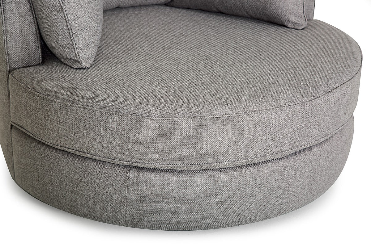 Palliser Swivel Chair Sutton - 360-Degree Rotating Modern Accent Chair for Living Room, Office & Lounge - Comfortable Upholstered Fabric Seat with Sturdy Metal Base