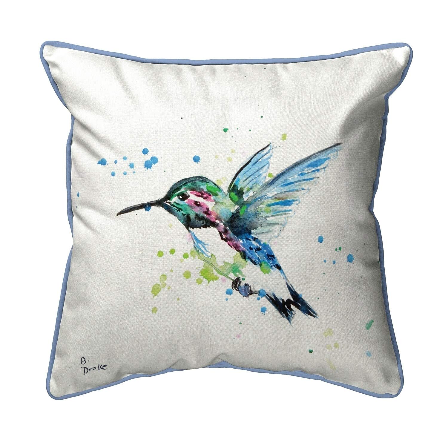 Betsy Drake SN635 Decorative Throw Pillow 12x12 Inches - Multi Color Accent Cushion for Sofa, Bed, Living Room & Home Decor