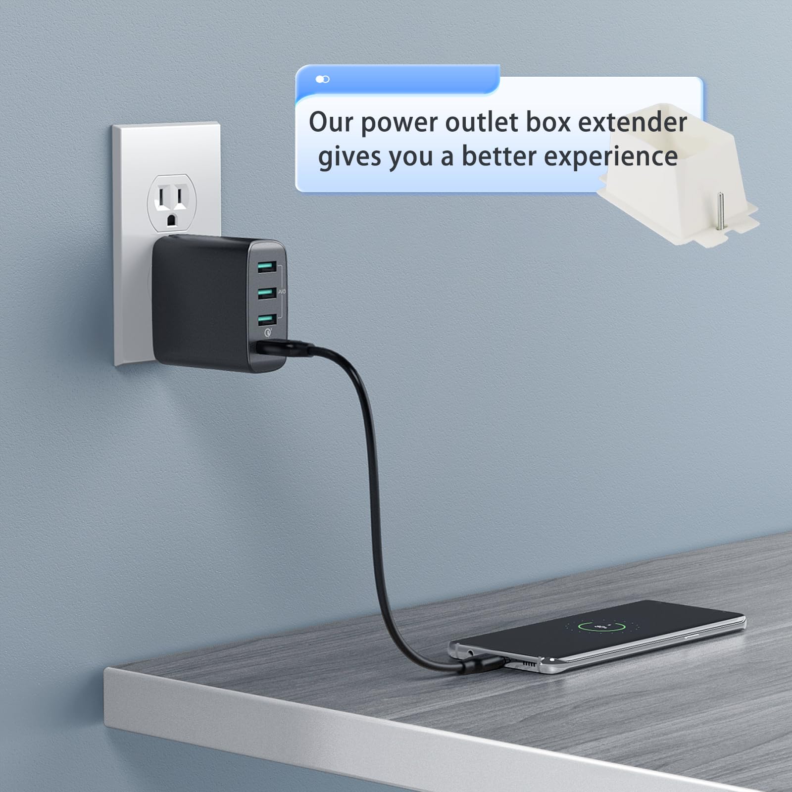 6-Pack BE1-2 Electrical Outlet Box Extenders - 1 Gang Power Outlet Box Extender Kit with 12 Screws - Ideal for Home Renovation, Electrical Upgrades & DIY Projects