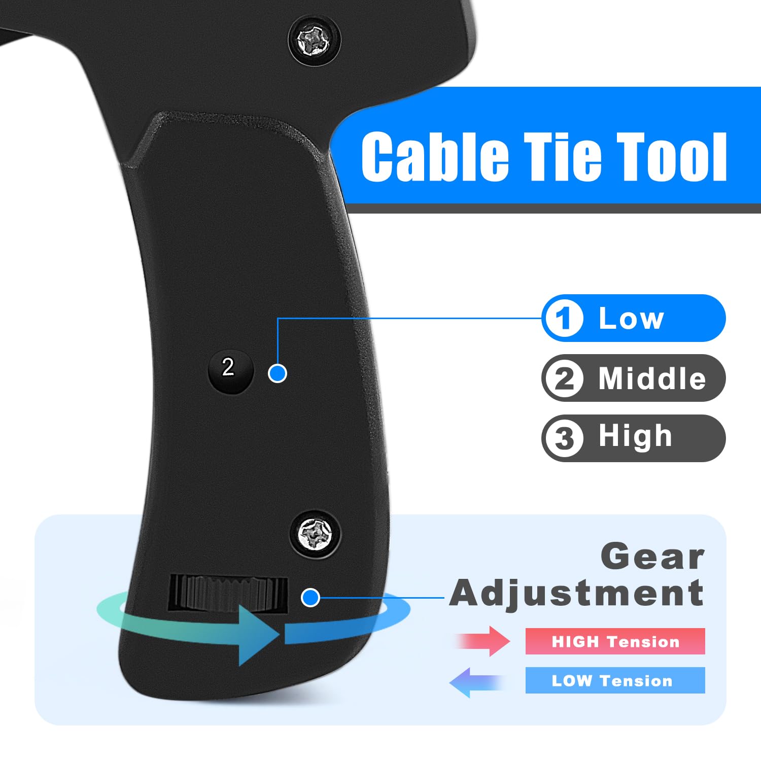Heavy Duty Cable Tie Gun with Steel Handle - Professional Fastening & Flush Cutting Tool for Nylon Zip Ties | Essential for Electricians, Mechanics & DIY Enthusiasts | Secure Wires, Bundle Cables & Organize Workspace | Perfect for Electrical Wiring, Automotive Repairs, Home Improvement & Industrial Use | Ideal for Garage, Office, Construction Sites & Outdoor Projects | Durable Tool for Wire Management, Pipe Fixing & Home Maintenance