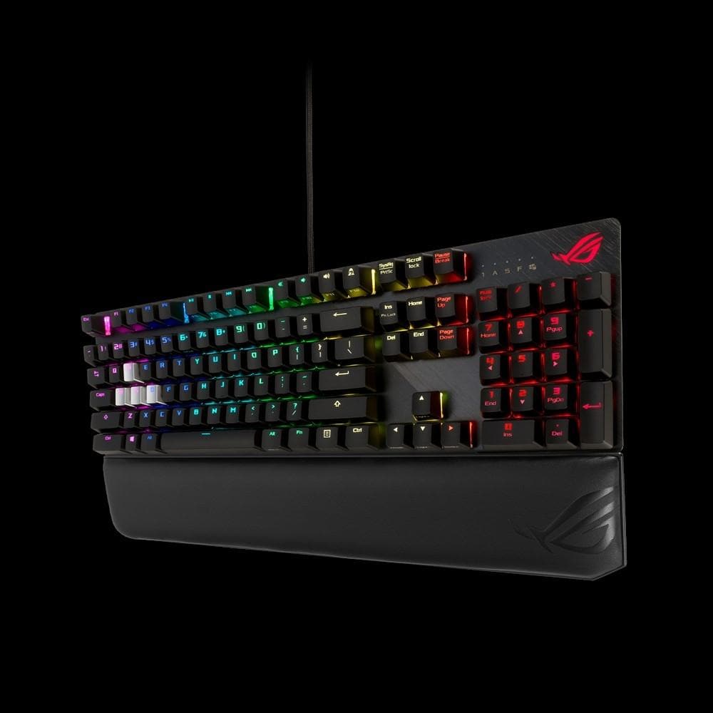 ASUS ROG Strix Scope Deluxe RGB Mechanical Gaming Keyboard with Cherry MX Blue Switches - Perfect for PC Gaming, Esports & Typing