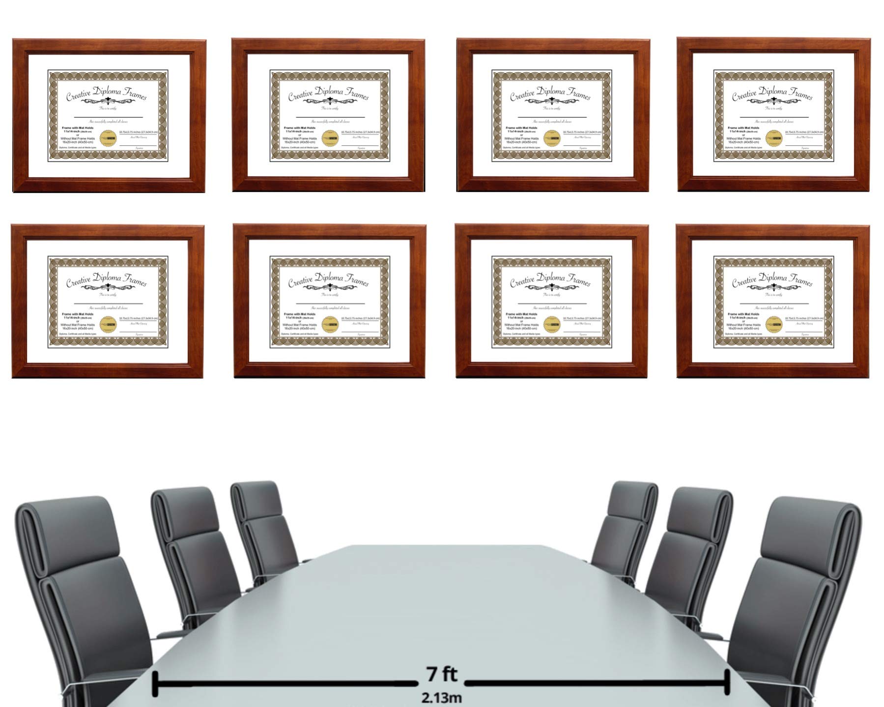 7x9 Walnut Wood Picture Frame with White Mat & Glass - Holds 10x12 Photos - Diploma Certificate Display Frame with Easel Stand & Wall Hangers - Perfect for Home Office Decor, Graduation Gifts & Wall Art Displays