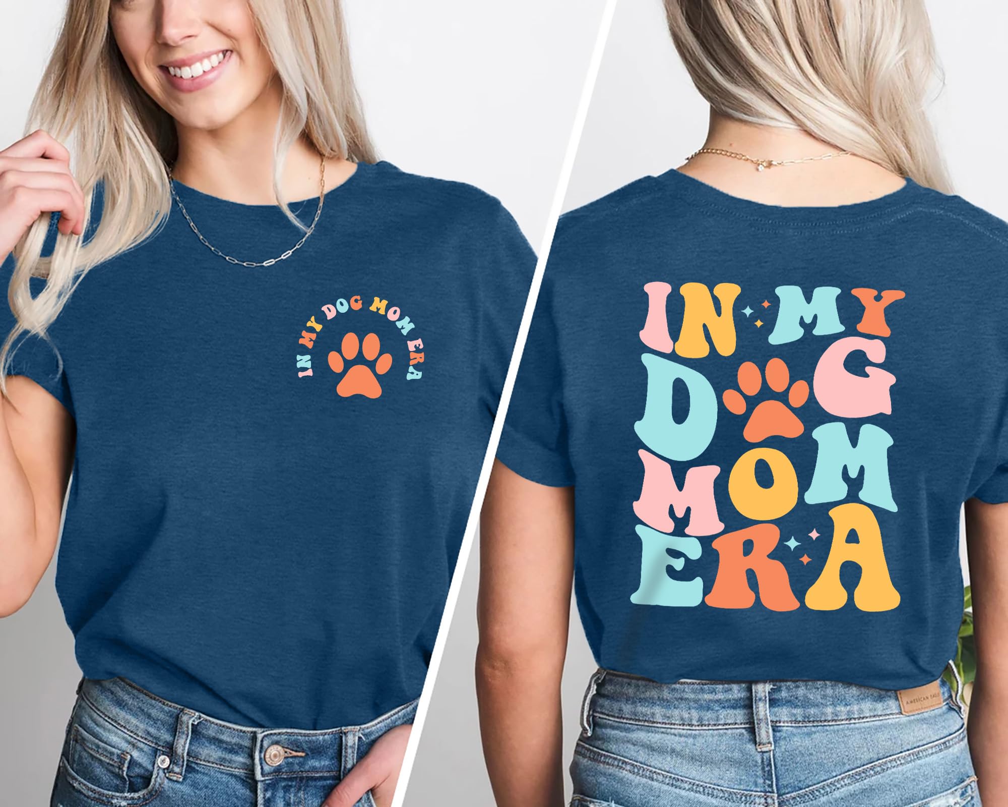 LHBNK Dog Mom Shirt for Women - Cute 'In My Dog Mom Era' T-Shirt with Paw Print Design | Perfect Dog Lover Gift & Casual Summer Top | Great for Dog Parks, Walks & Pet-Friendly Outings