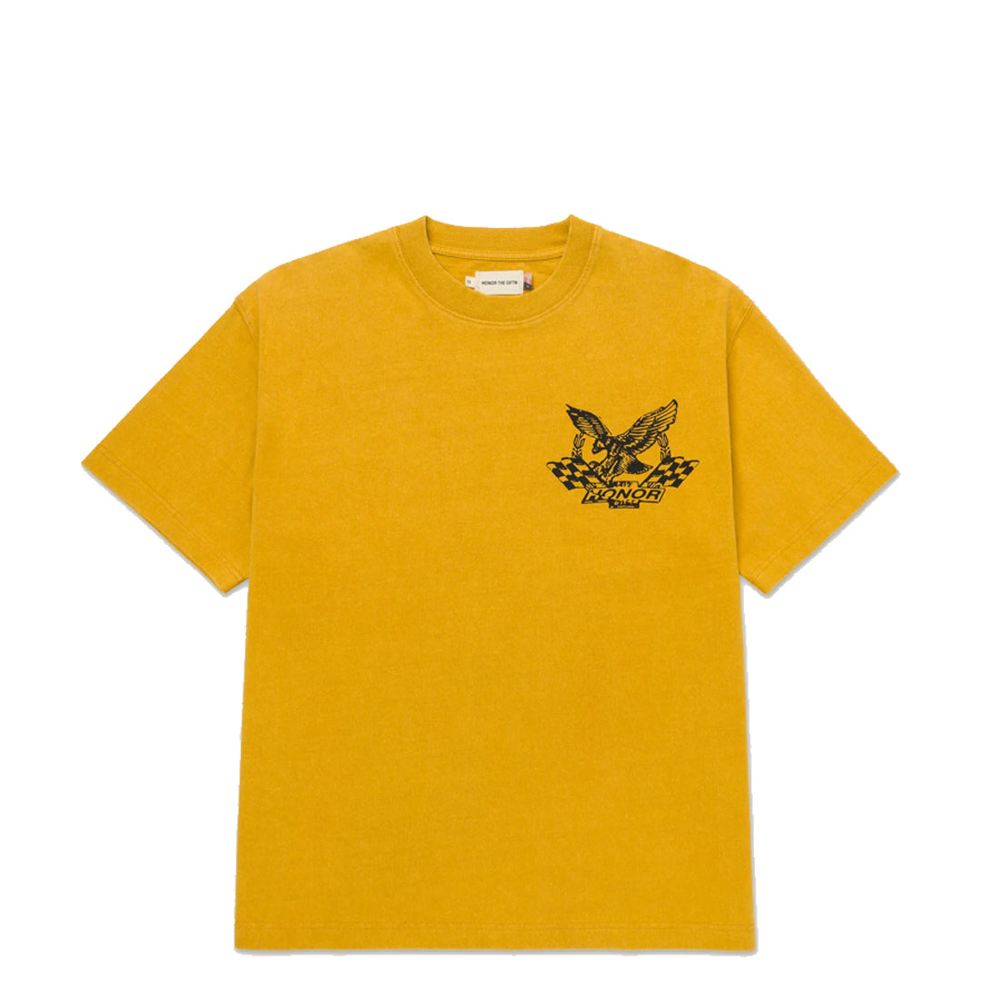 Vintage Oil Print T-Shirt - Soft Cotton Yellow Retro Graphic Tee for Men & Women | Casual Wear, Street Style, Vintage Fashion