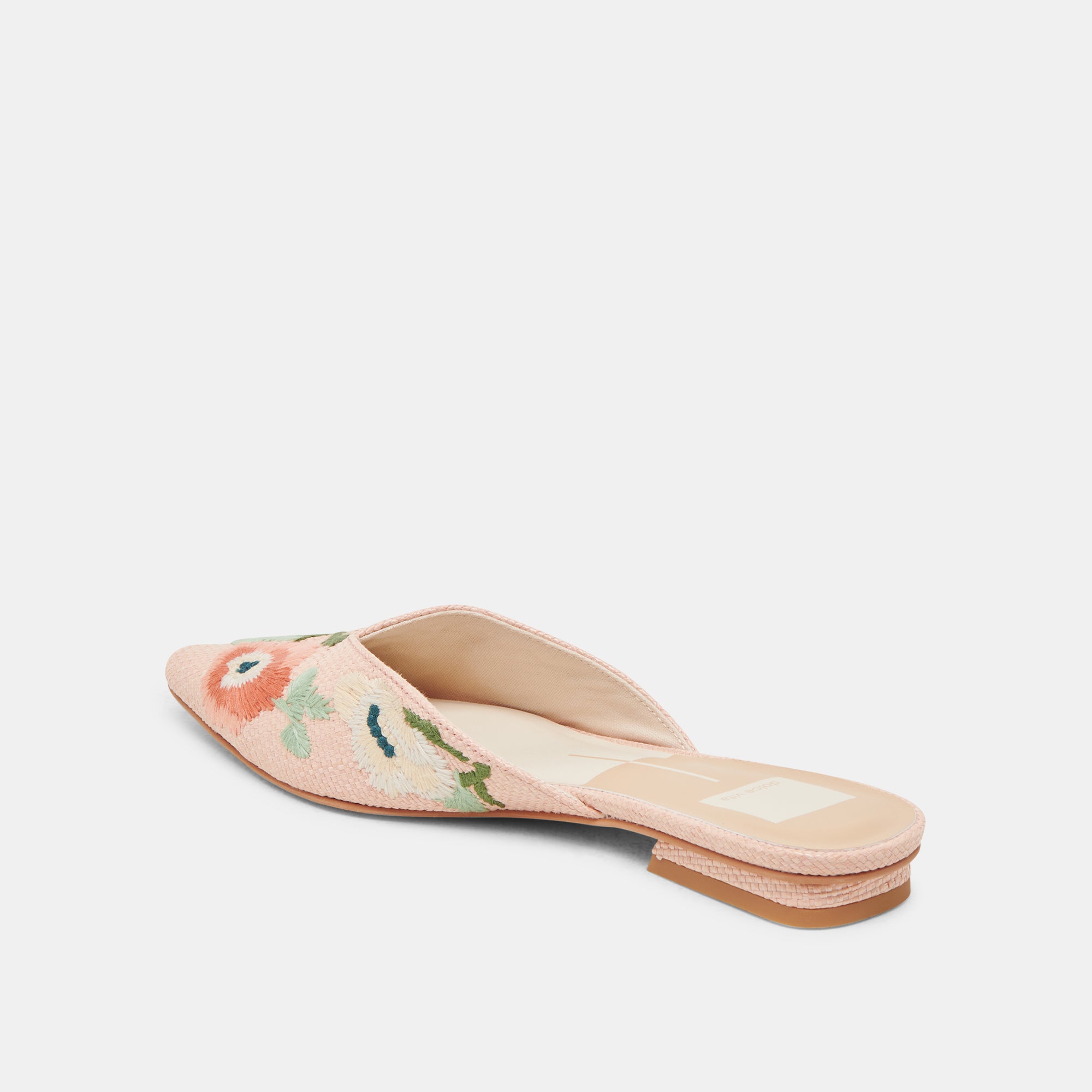 ELM FLATS PINK FLORAL RAFFIA Women's Summer Sandals - Comfortable Beach Shoes for Vacation, Wedding, and Outdoor Activities