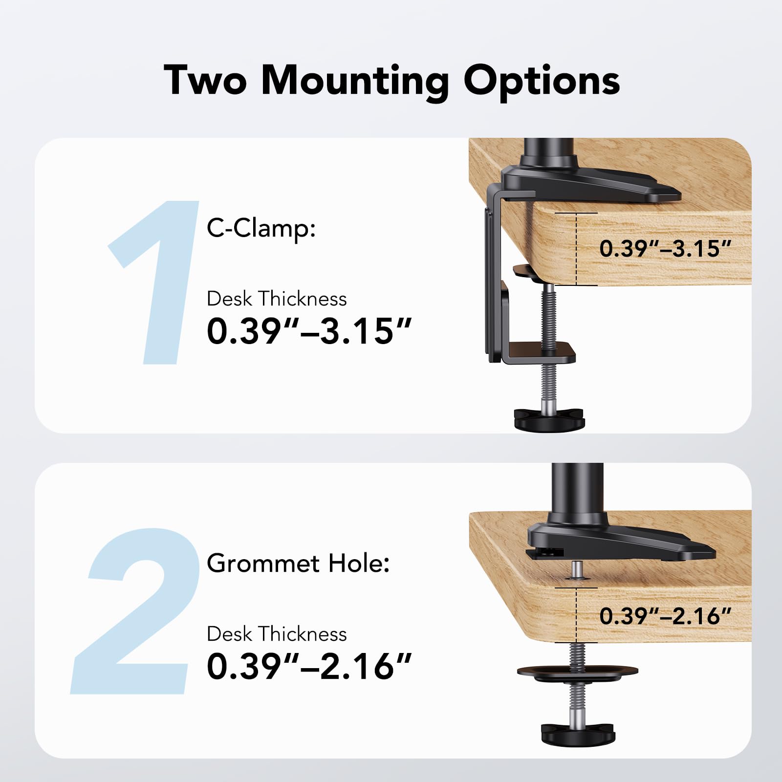 HUANUO Dual Monitor and Laptop Stand - Adjustable Spring Arm Mount for 32