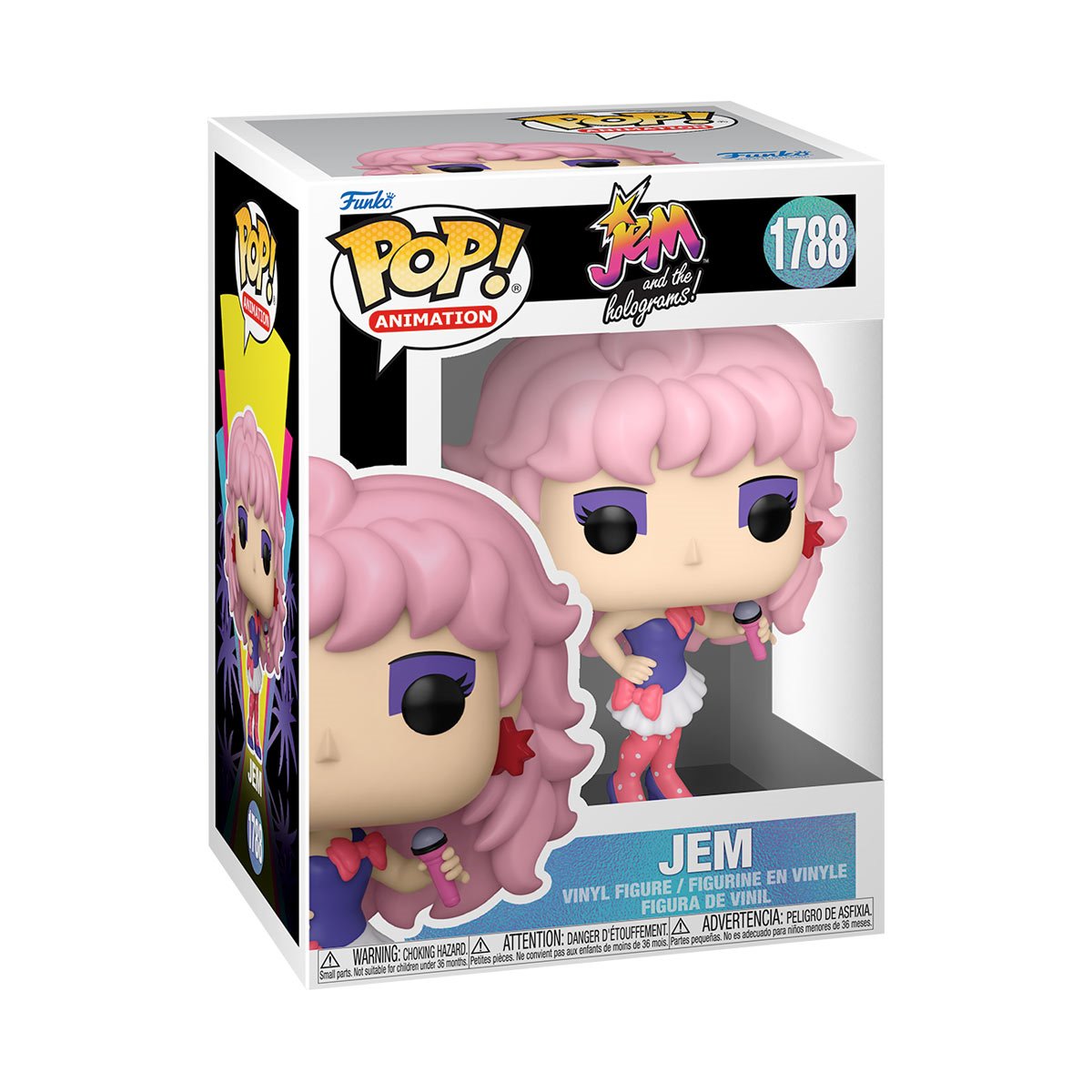 Jem and the Holograms Jem Funko Pop! Vinyl Figure #1788 - Collectible Toy for 80s Cartoon Fans, Perfect for Display, Gifts & Pop Culture Collections