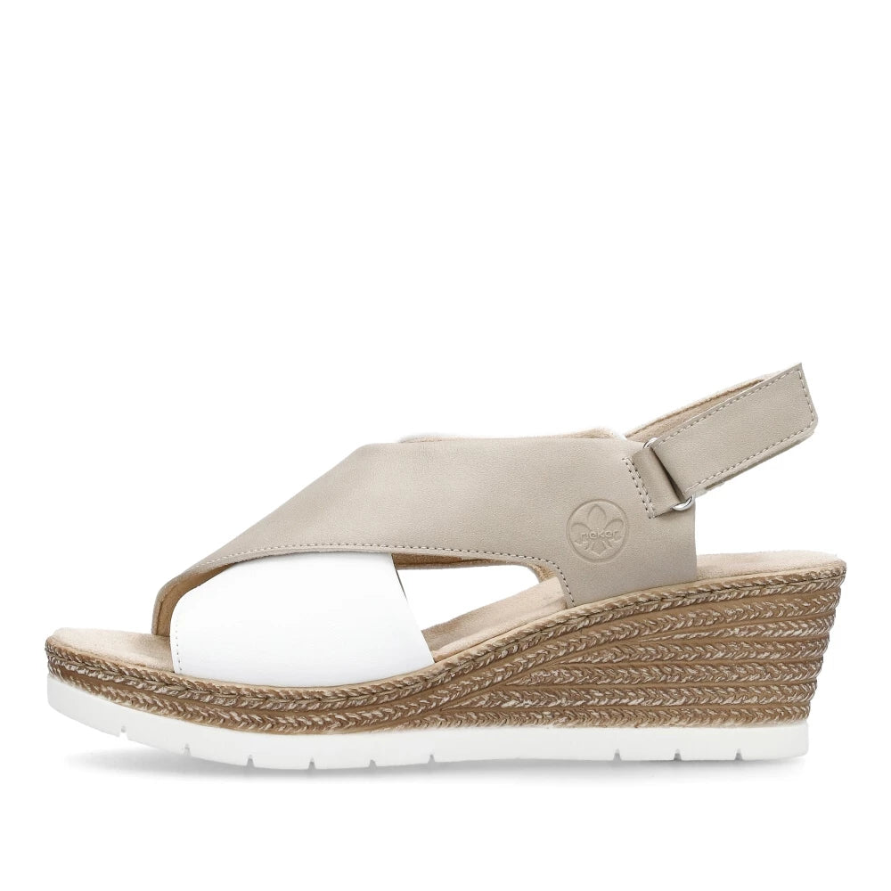 Rieker 61975 Women's Comfortable Casual Shoes in Cream - Perfect for Work, Walking & Everyday Wear