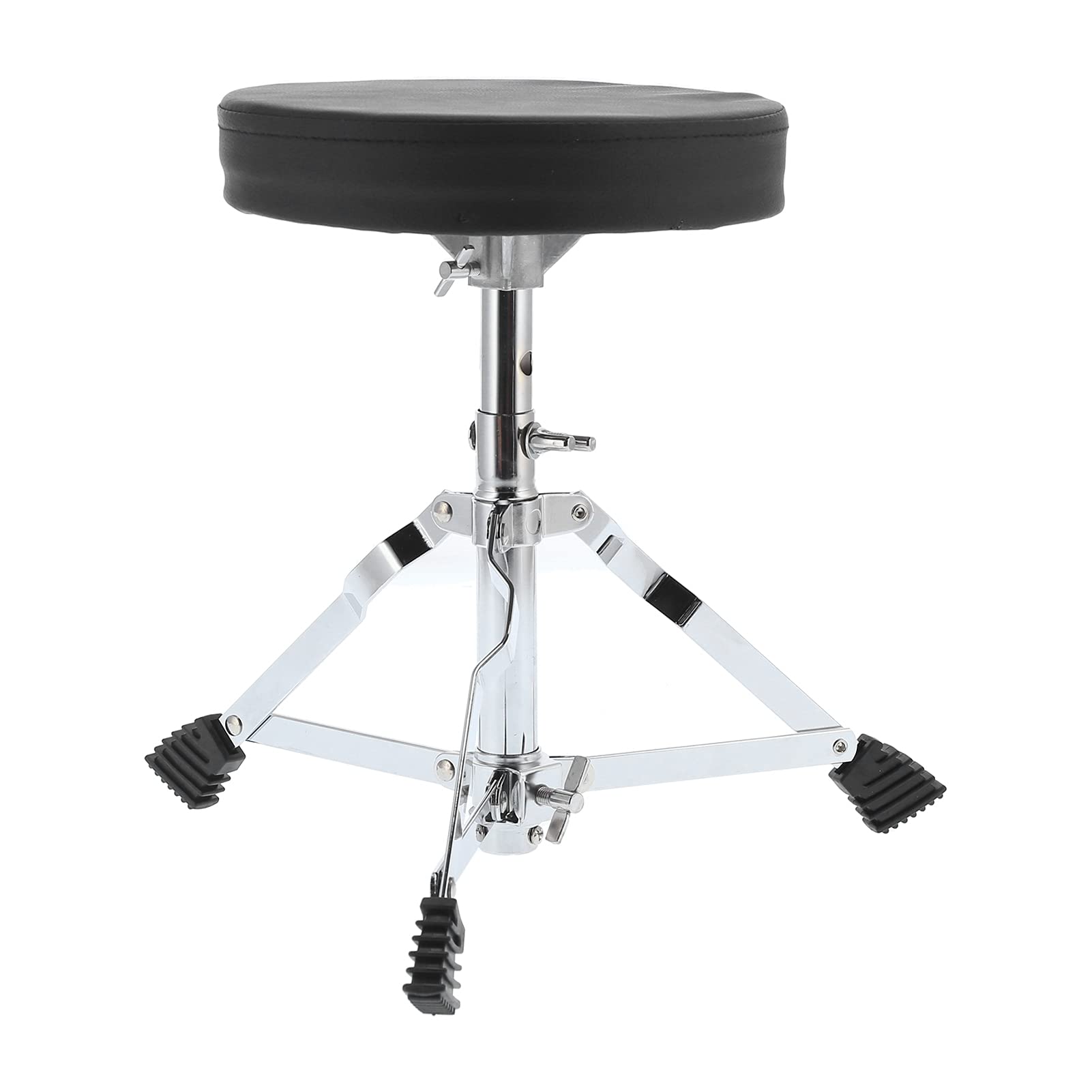 Universal Adjustable Height Drum Throne Stool - Portable Folding Drum Chair with Anti-Slip Feet for Adults & Kids - Includes 2 Drumsticks - Perfect for Practice, Live Performances & Studio Sessions