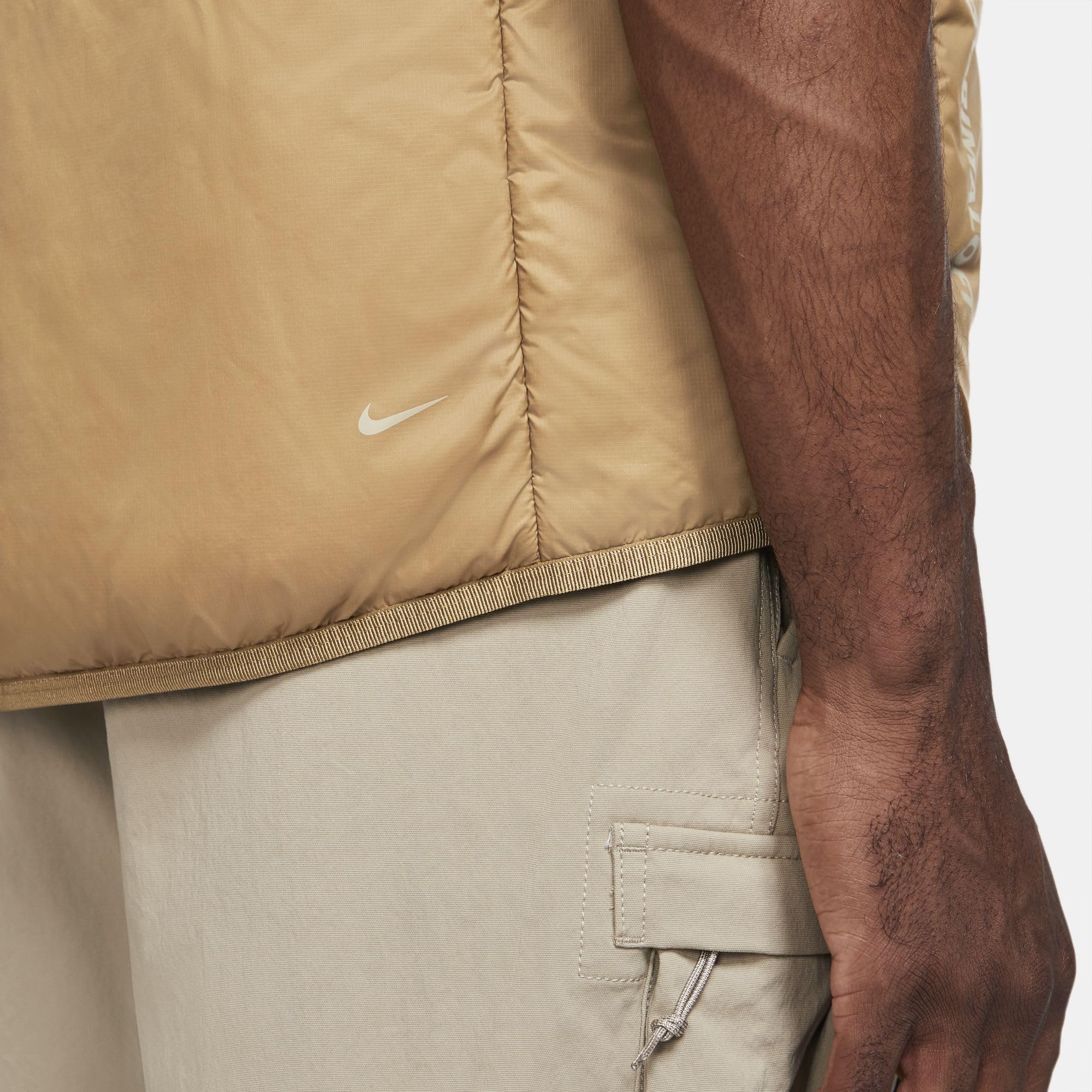 Nike ACG Rope De Dope Men's Lightweight Hiking Vest - Small, Golden Beige - Perfect for Outdoor Adventures & Trail Running
