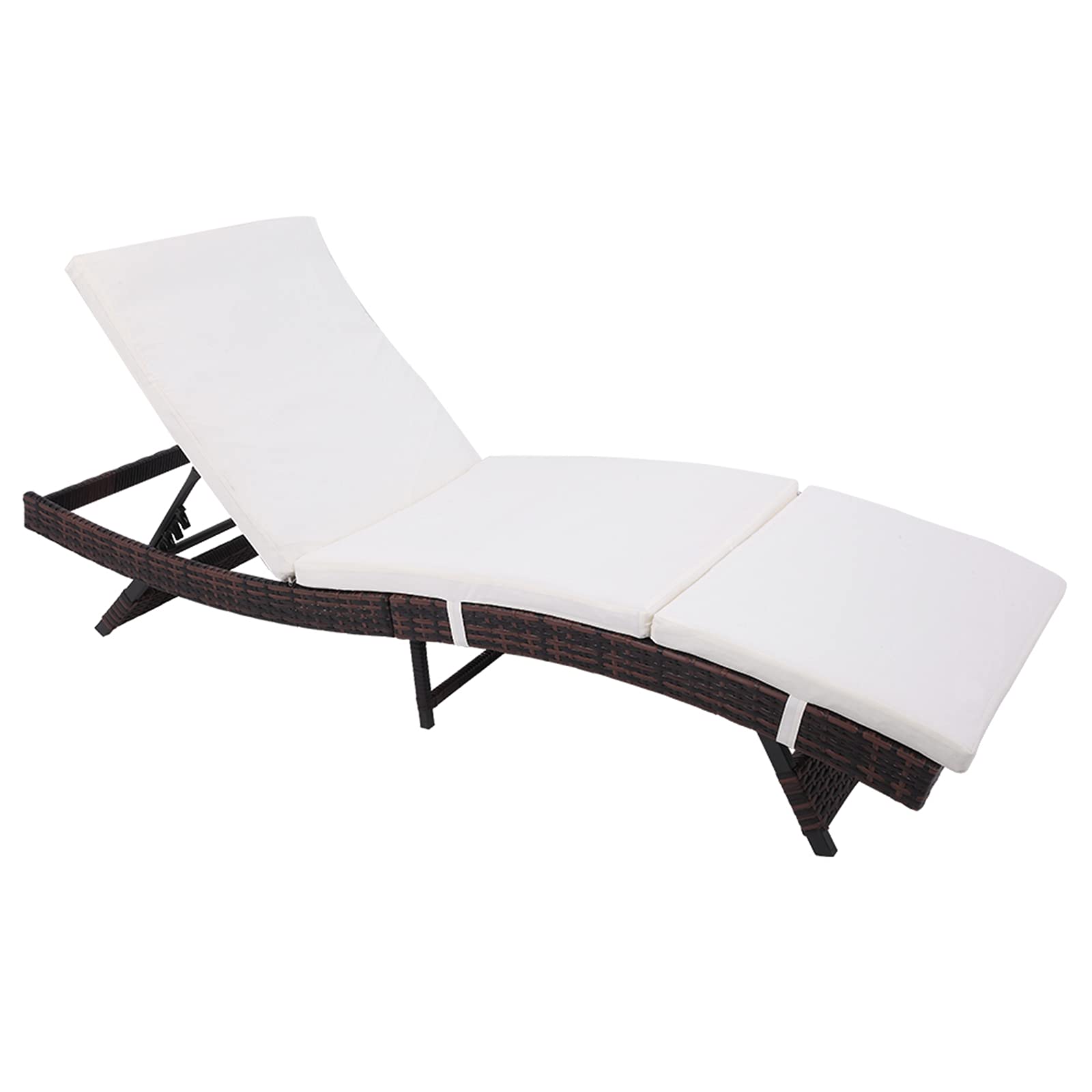 Tesmula GT2-LCS Style Patio Chaise Lounge Chair with Embossed Vines - Brown Outdoor Furniture for Poolside, Garden & Backyard Relaxation