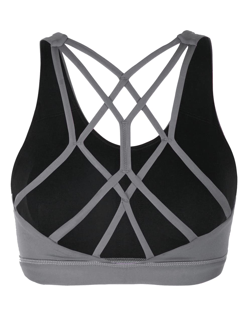 Women's Low Support Padded Sports Bras - Strappy Criss-Cross Back for Yoga & Workouts