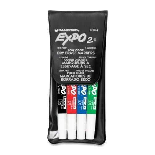 Expo Fine Point Markers - 4 Pack, Assorted Colors for Office & School