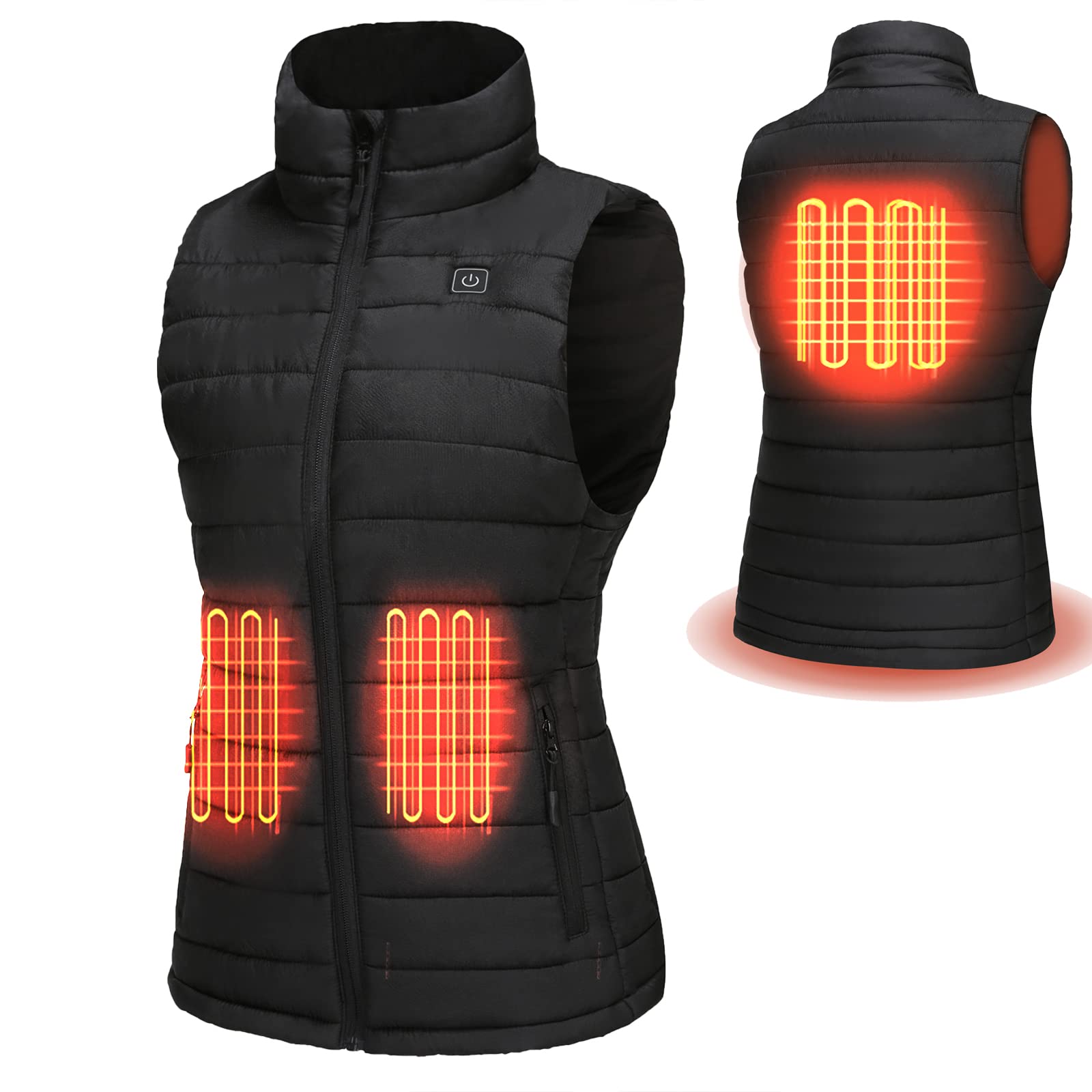 WAROVE Women's Heated Vest with 7.4V Rechargeable Battery - Lightweight Electric Warming Jacket for Outdoor Activities, Winter Sports & Cold Weather