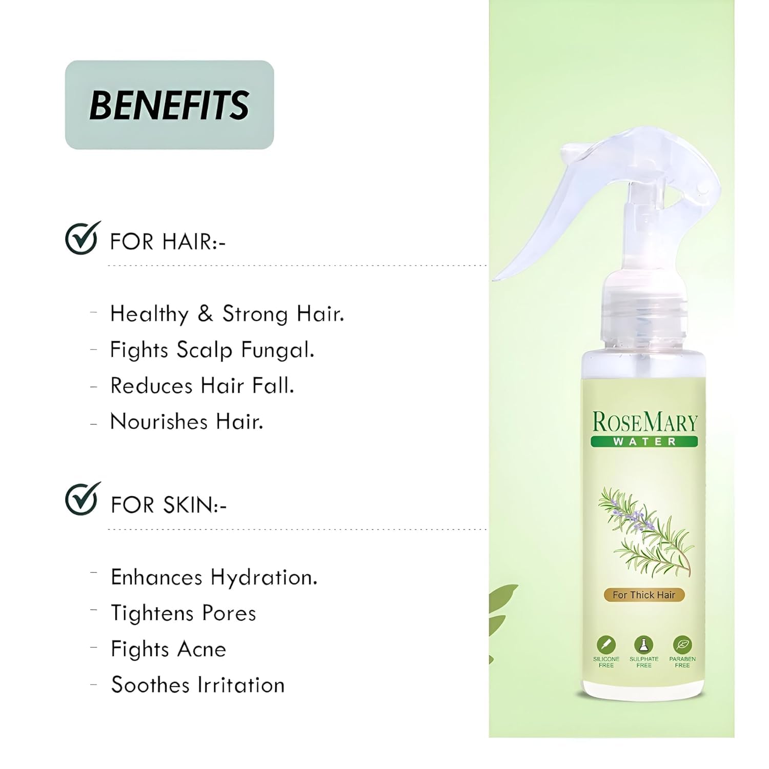 Organic Rosemary Water Spray 200ml for Hair Growth & Scalp Care - Natural Hair Treatment for Thicker, Healthier Hair (Pack of 2) | Perfect for Daily Hair Routine, Post-Workout Refresh & Travel Essentials