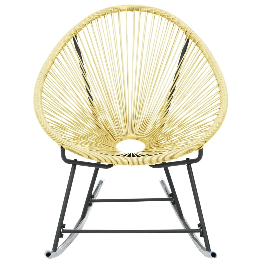 vidaXL Outdoor Acapulco Chair - Beige Poly Rattan Patio Furniture - Weatherproof, Durable & Easy to Clean - Perfect for Poolside, Garden or Backyard Relaxation
