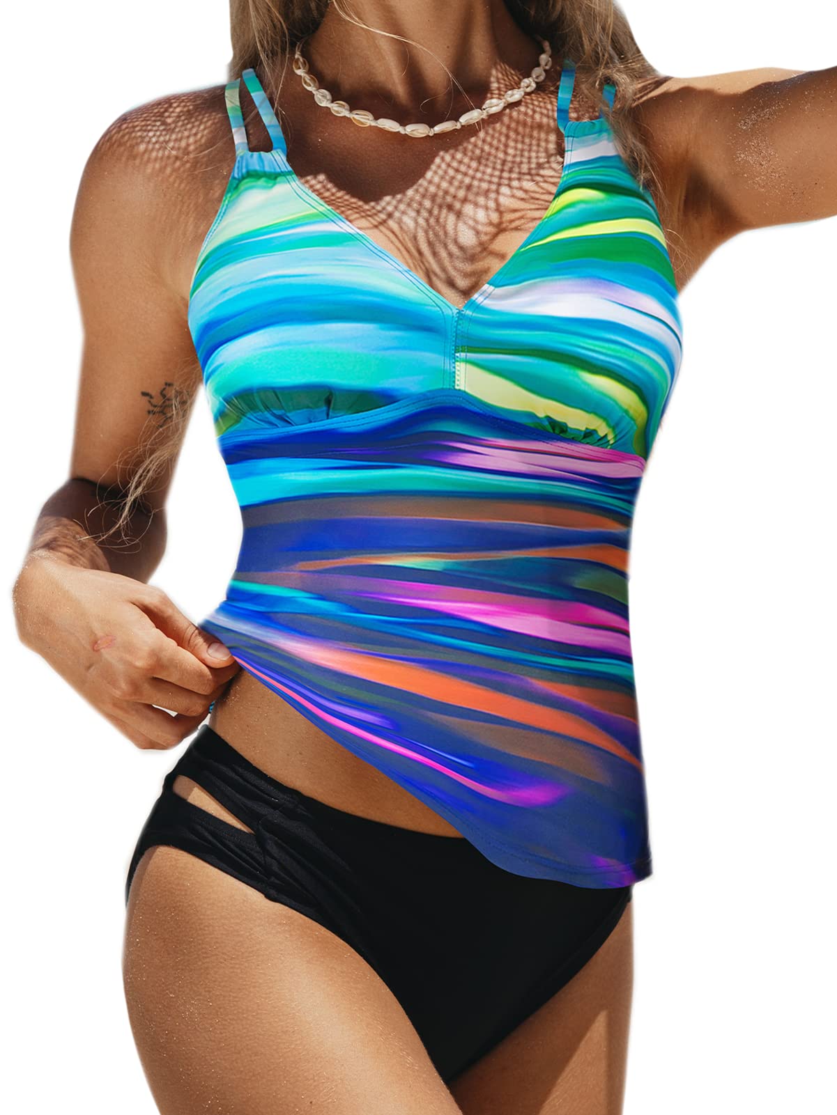 BIKINX Women's Tummy Control Tankini Swimsuits - 2 Piece Plus Size Bathing Suits for Women | Perfect for Beach Vacations, Pool Parties & Summer Getaways