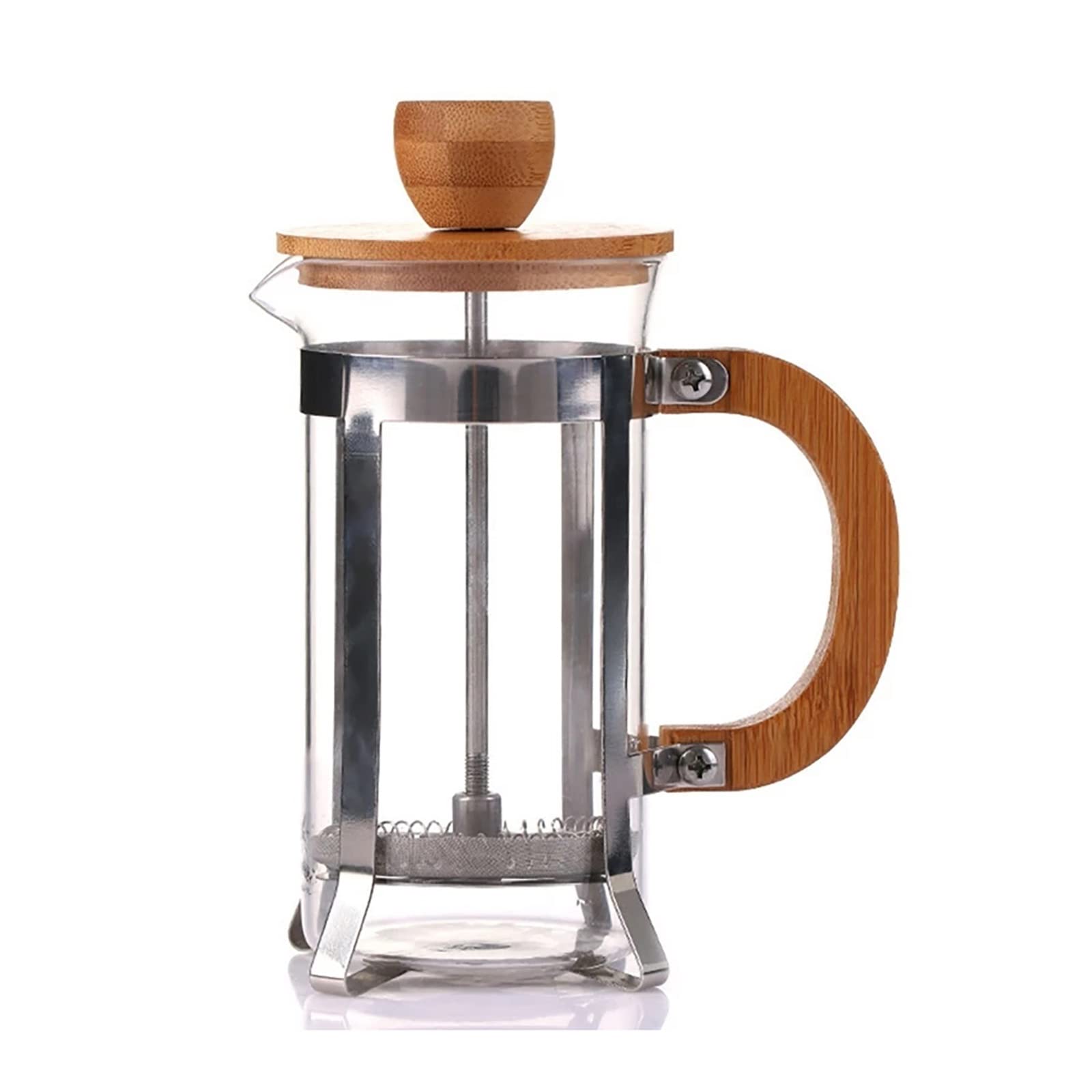 Eco-Friendly 350ml French Press Coffee Maker with Bamboo Cover - Premium Tea & Coffee Plunger Percolator for Home, Office & Camping Use