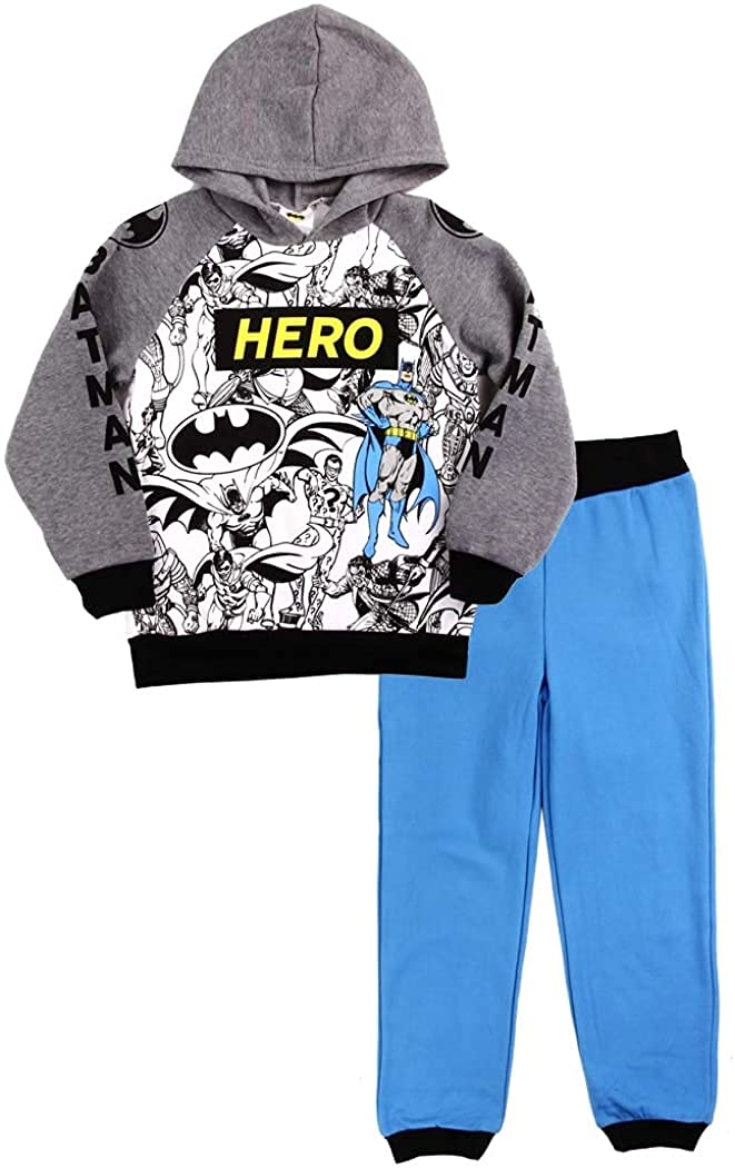 **Batman Boys Toddler 2-Piece Hoodie & Jogger Pants Set - Soft Cotton Outfit for Kids, Superhero Costume for Playtime & Casual Wear**