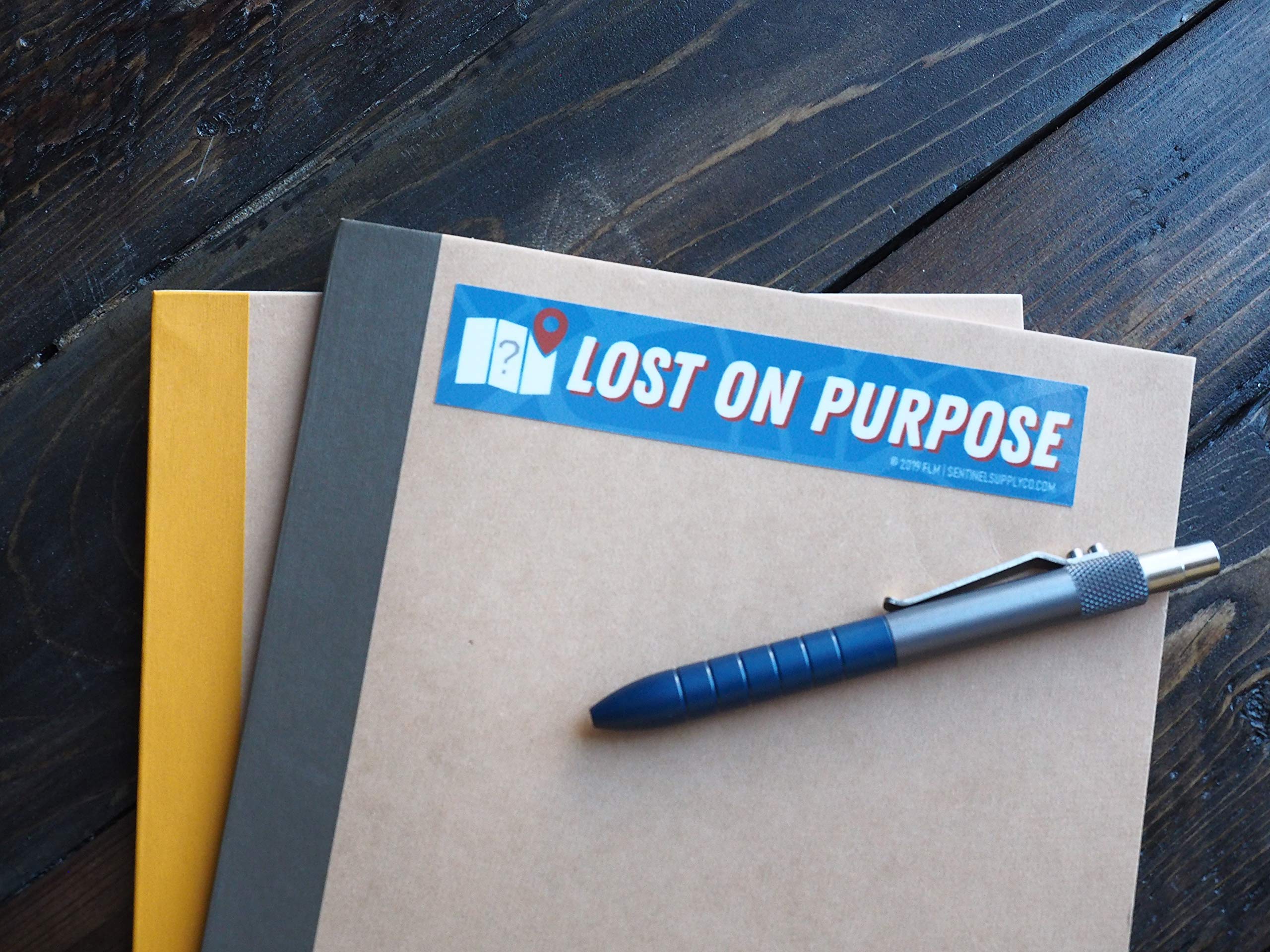 Lost on Purpose Blue Bumper Sticker - Durable Vinyl Decal for Motorcycle, RV, Camper, 4x4, Hydro Flask & Laptop | Perfect for Road Trips, Travel Adventures & Personalizing Your Gear