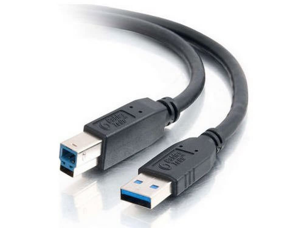 C2G USB 3.0 A to B Cable 9.84ft (3m) High Speed Data Sync Cable - Black - Compatible with Printers, Scanners & Audio Interfaces - Durable Nylon Braided Cord for Office & Home Use