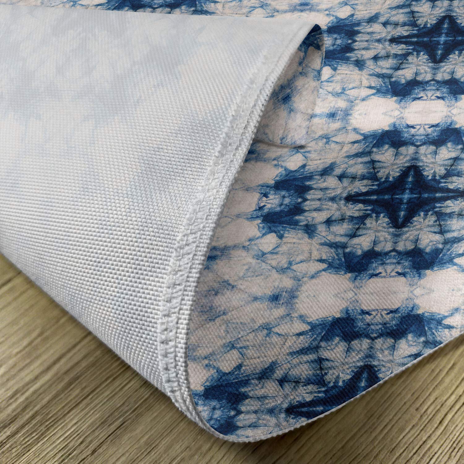 Ambesonne Ethnic Placemats Set of 4 - Tie Dye Print Symmetric Design Washable Fabric Table Mats for Dining Room, Kitchen & Home Decor - Blue Grey Standard Size Place Mats for Everyday Meals & Dinner Parties