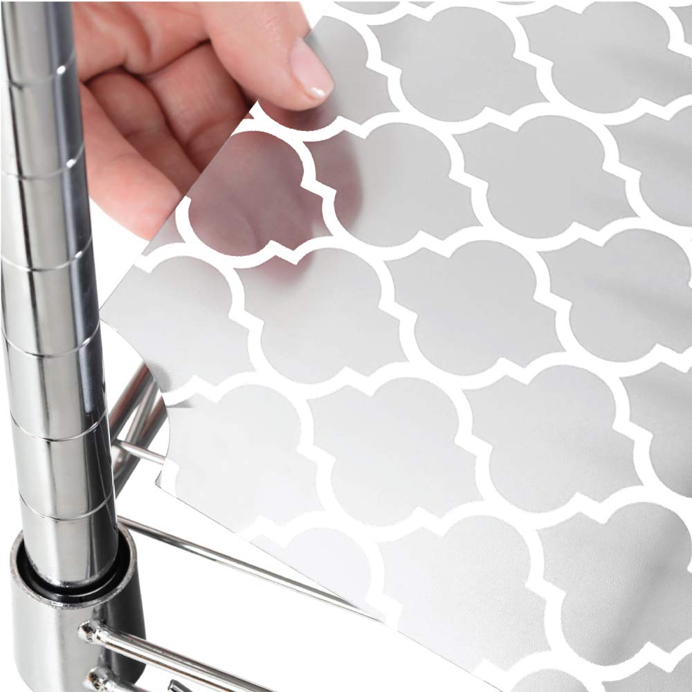 Gorilla Grip Heavy Duty Wire Shelf Liners - Waterproof Non-Slip Shelf Protector Mats for Metal Racks & Cabinets (Set of 4, 30x14 Inches, Quatrefoil Design) - Perfect for Kitchen Pantry, Garage, Closet & Laundry Room Organization