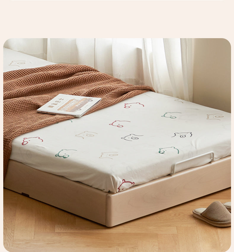 Birch Solid Wood Twin Over Full Bunk Bed - Sturdy Platform Bed Frame Without Headboard - Perfect for Kids' Room, Guest Room & Small Space Saving