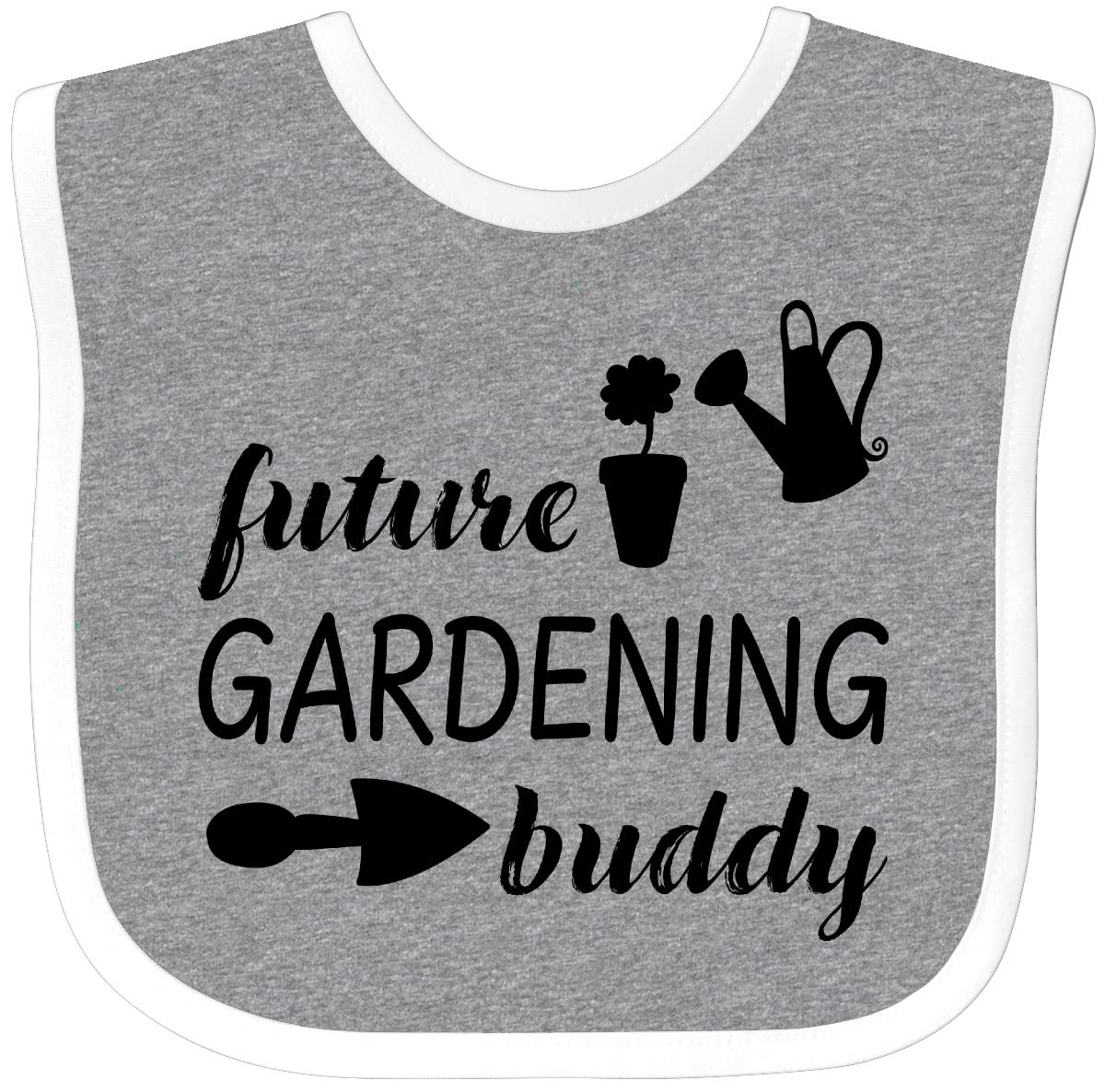 Inktastic Future Gardening Buddy Baby Bib - Cute Organic Cotton Bib for Babies & Toddlers - Perfect for Feeding, Mealtime, and Outdoor Gardening Activities