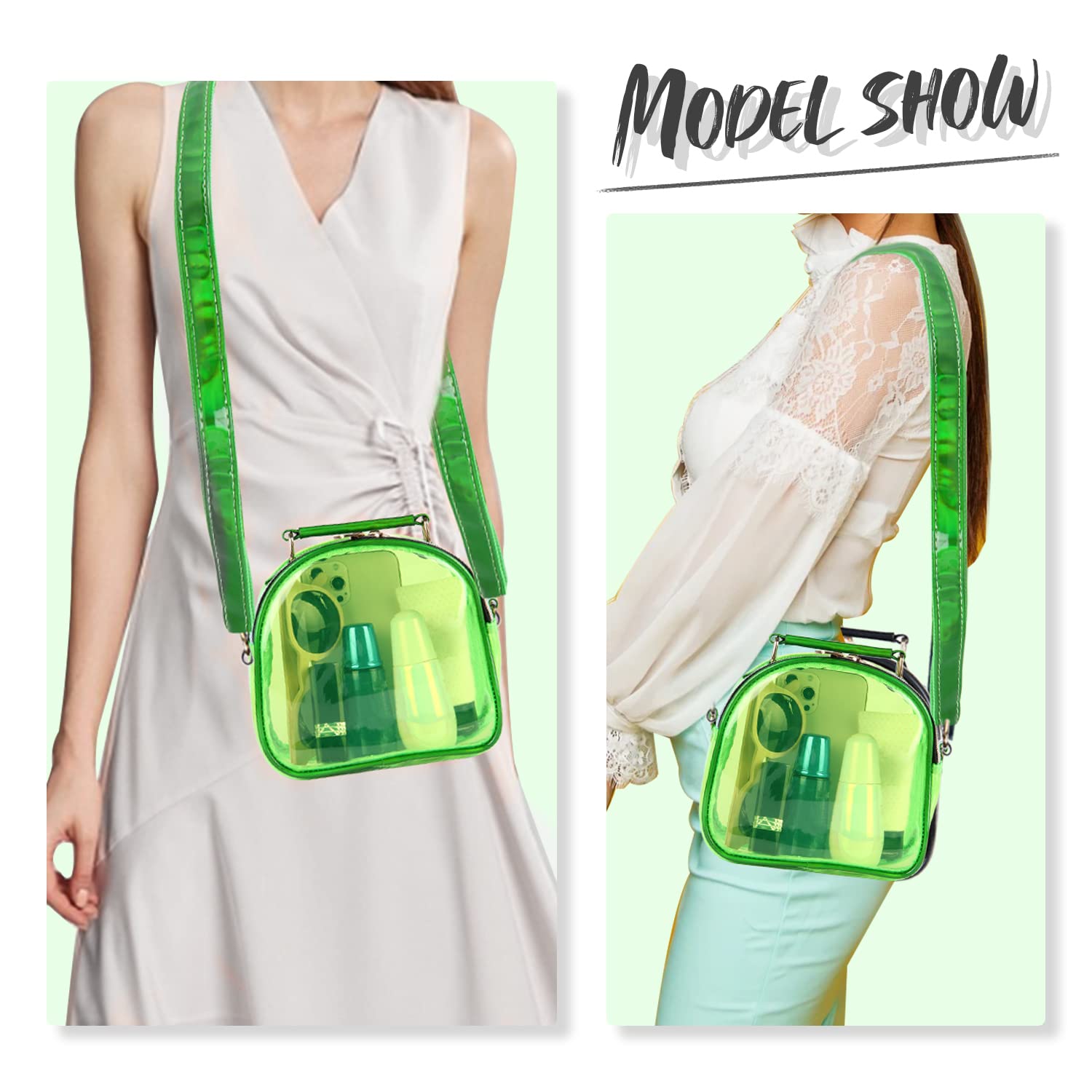 **Clear Crossbody Purse for Women - Neon Transparent Jelly Handbag, Stadium Approved See-Through Purse, Fashionable Sports Fan Accessory for Concerts, Festivals & Travel**