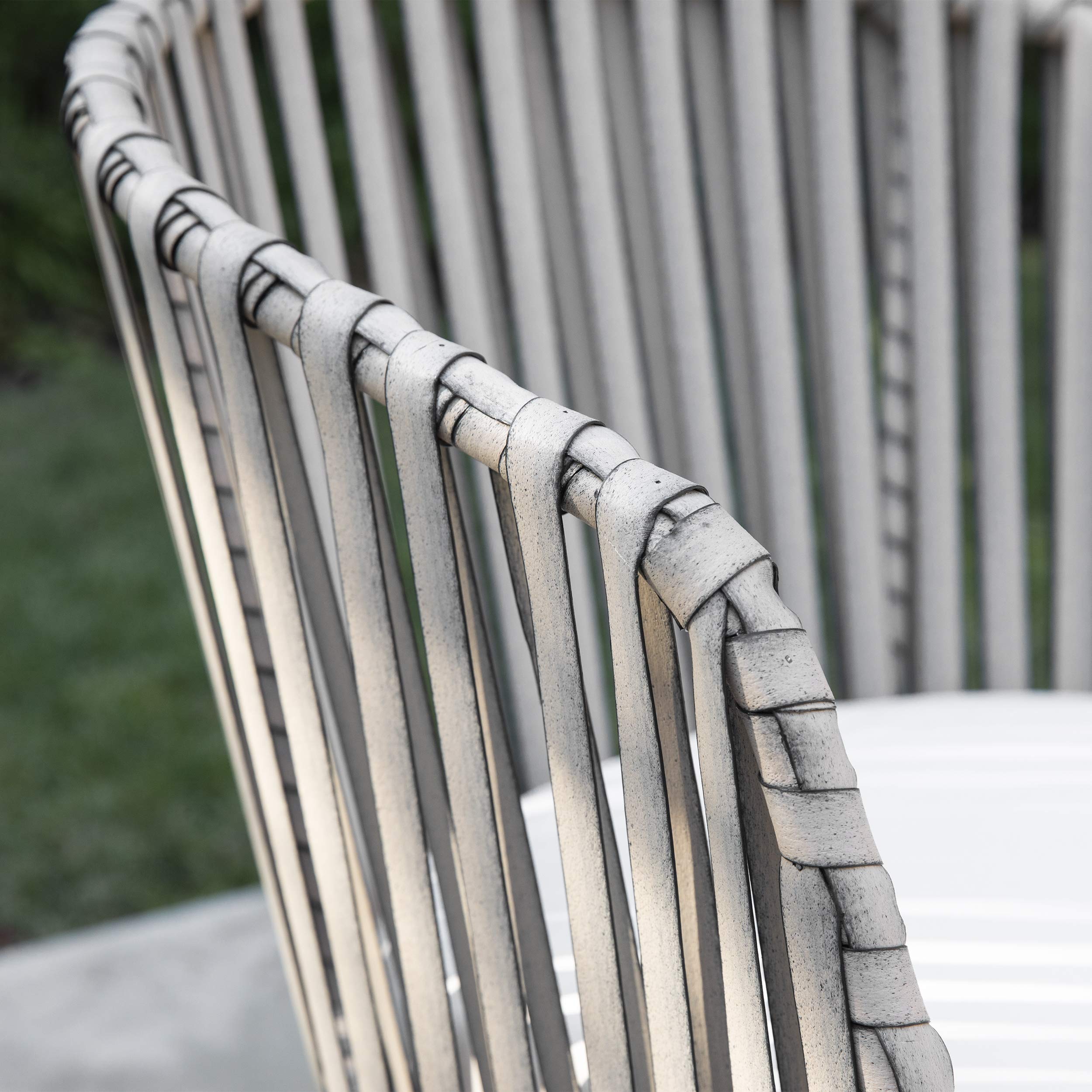 SEI Furniture Melilani Outdoor Patio Chairs Set of 2 - Waterproof Wicker Rattan Lounge Chairs with Cushions, Black & White - Perfect for Backyard, Poolside, Garden, and Deck Relaxation