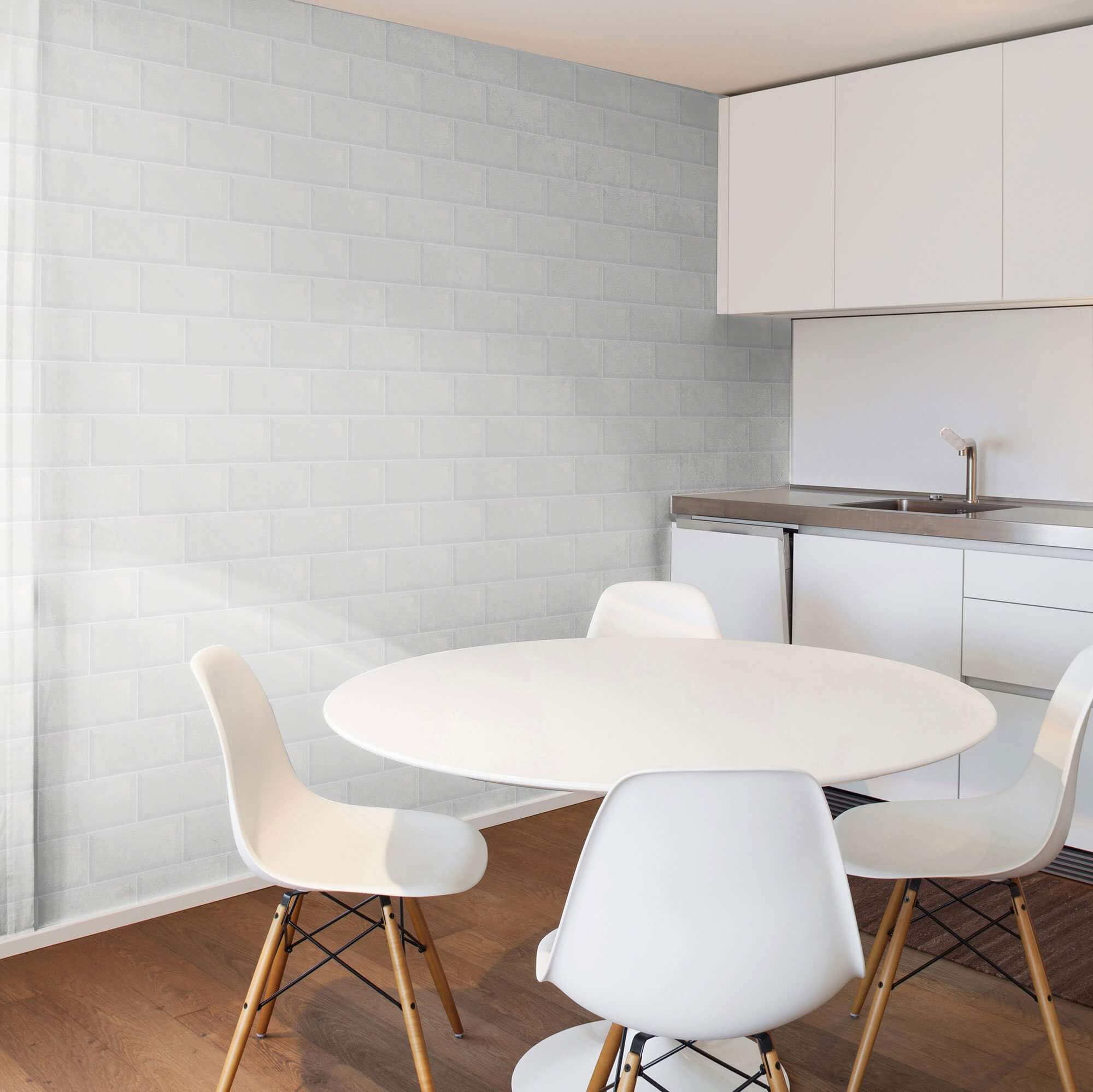 White Brick Tile Adhesive Peel and Stick Removable Wallpaper 620A - Self-Adhesive Decorative Wall Covering for Home, Office, and Kitchen Backsplash