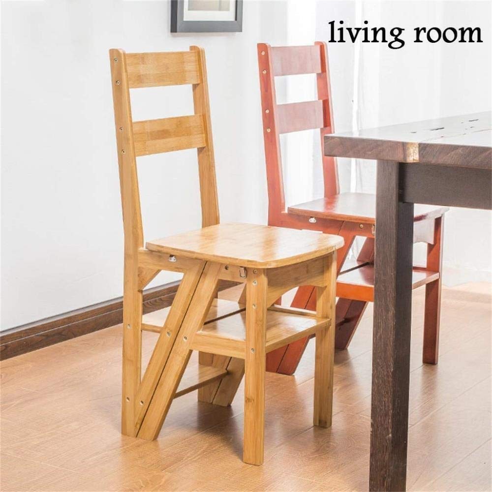 FADUNI White Wooden 4-Step Folding Step Stool for Home & Office - Multifunctional Ladder, Bookshelf, Storage Shelf - Perfect for Indoor Use, Climbing, Reaching High Shelves, and Organizing Spaces