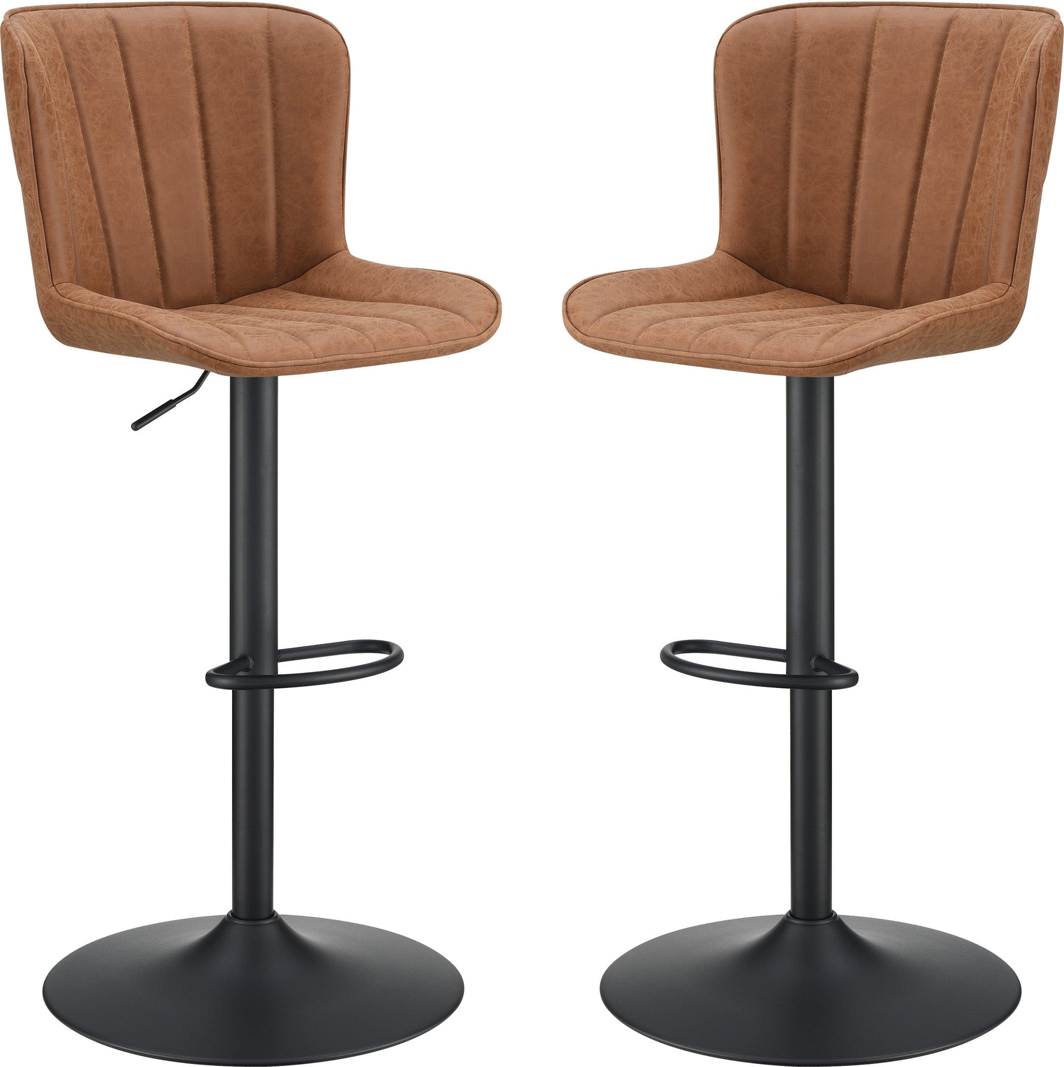 Office Star Kirkdale Height Adjustable Stool - 2 Pack Set [KRK2] | Ergonomic Swivel Stool for Home Office, Kitchen Island & Bar Counter
