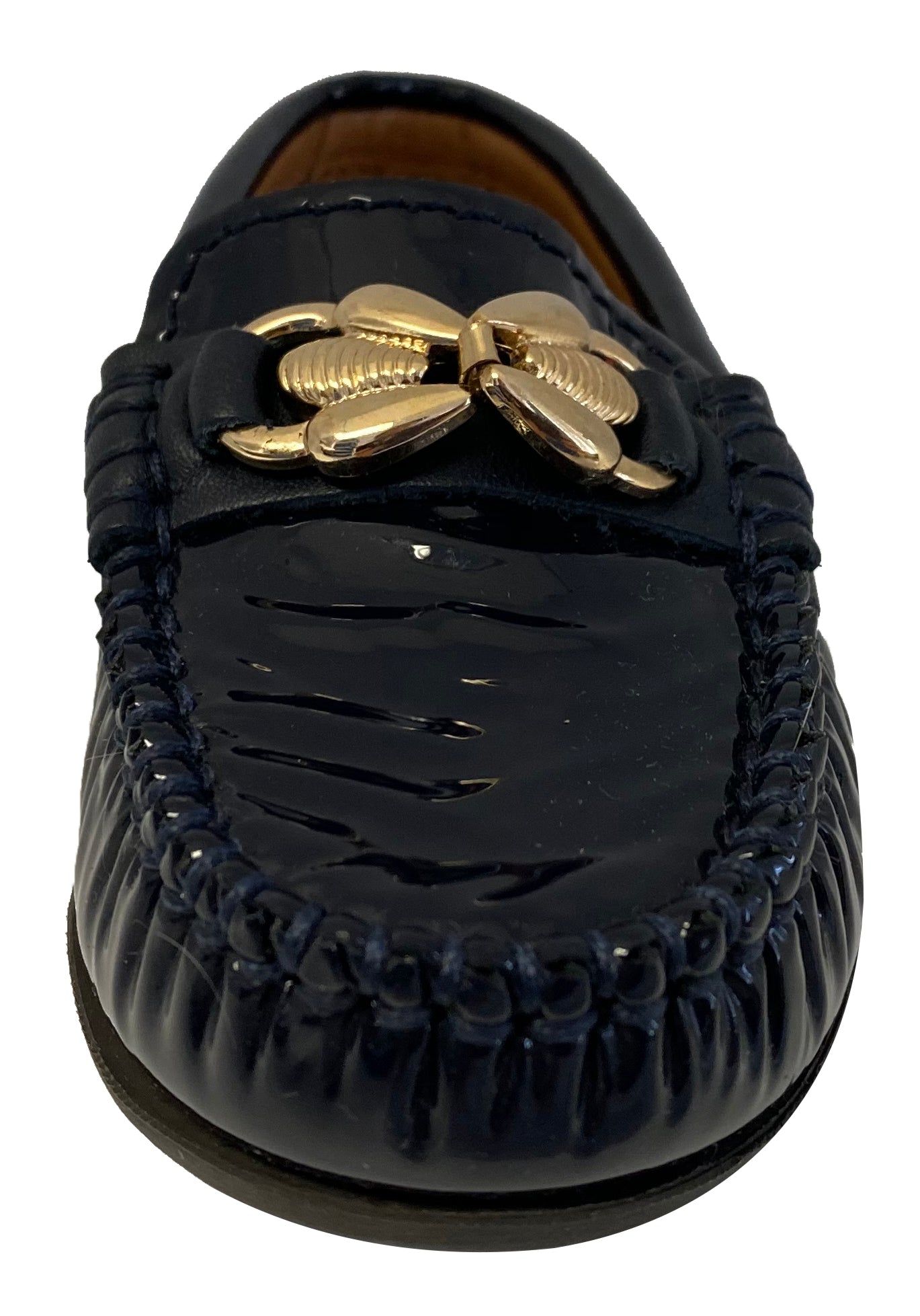 **Boys & Girls Atlanta Moccasin Ornament Shoes – Navy Blue | Comfortable & Stylish for Kids' Casual Wear & Special Occasions**