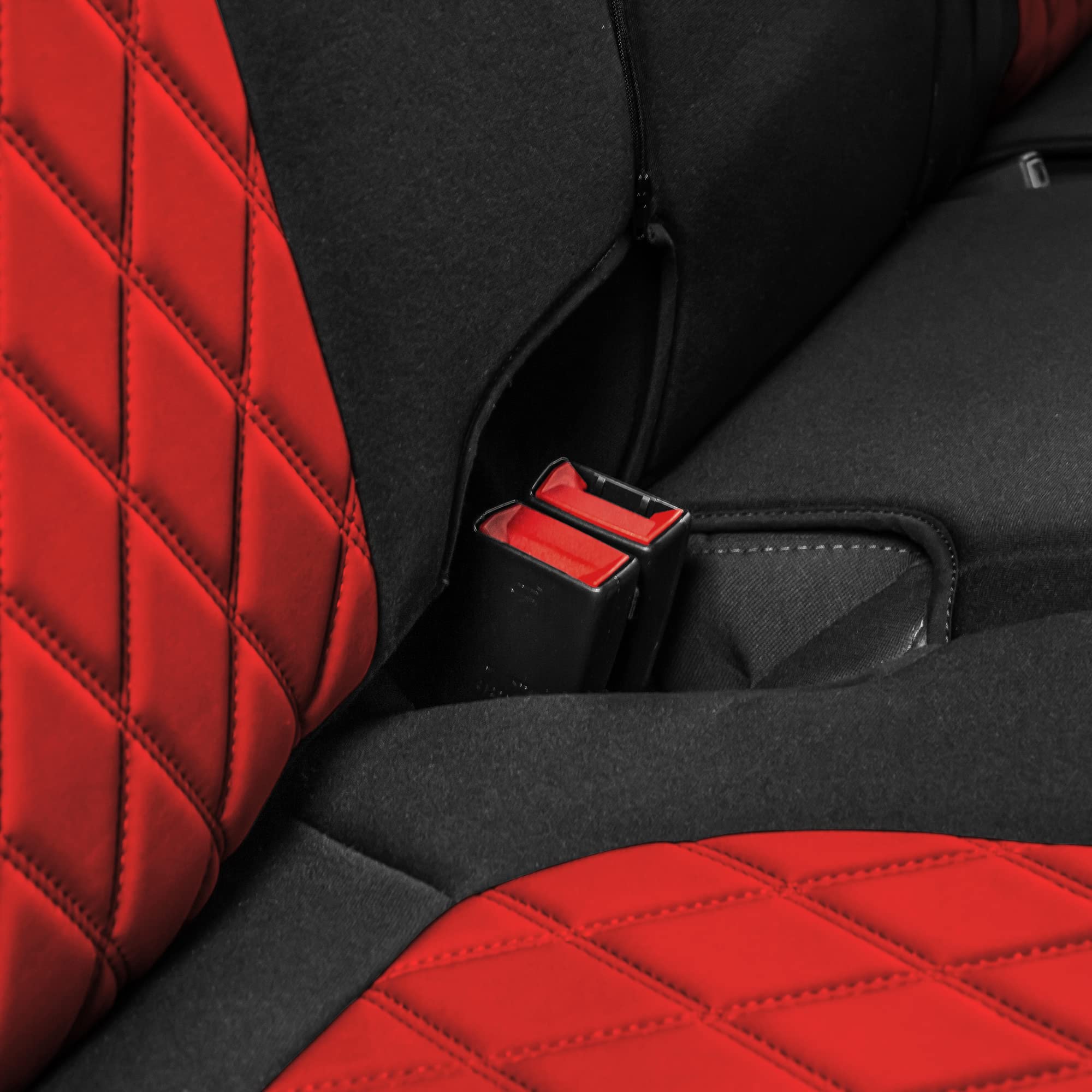 Custom Fit Neoprene Seat Covers for Chevrolet Silverado 1500/2500HD/3500HD (2019-2022) - Waterproof Red Rear Seat Covers for RST/LTZ/High Country Trims | Perfect for Off-Roading, Camping & Everyday Protection