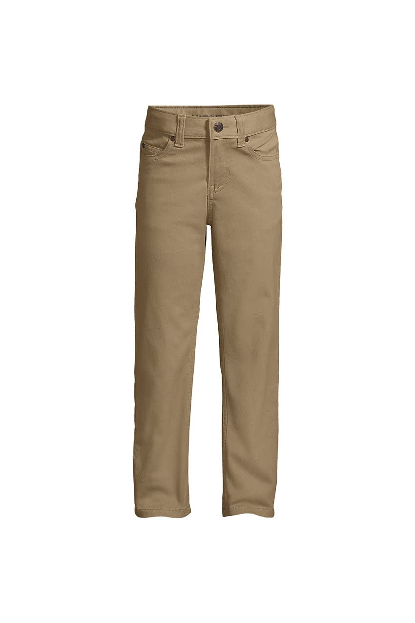 Lands' End Boys Iron Knee Stretch 5 Pocket Pants - Durable School Uniform Pants for Active Kids | Perfect for Playground, Classroom & Everyday Wear
