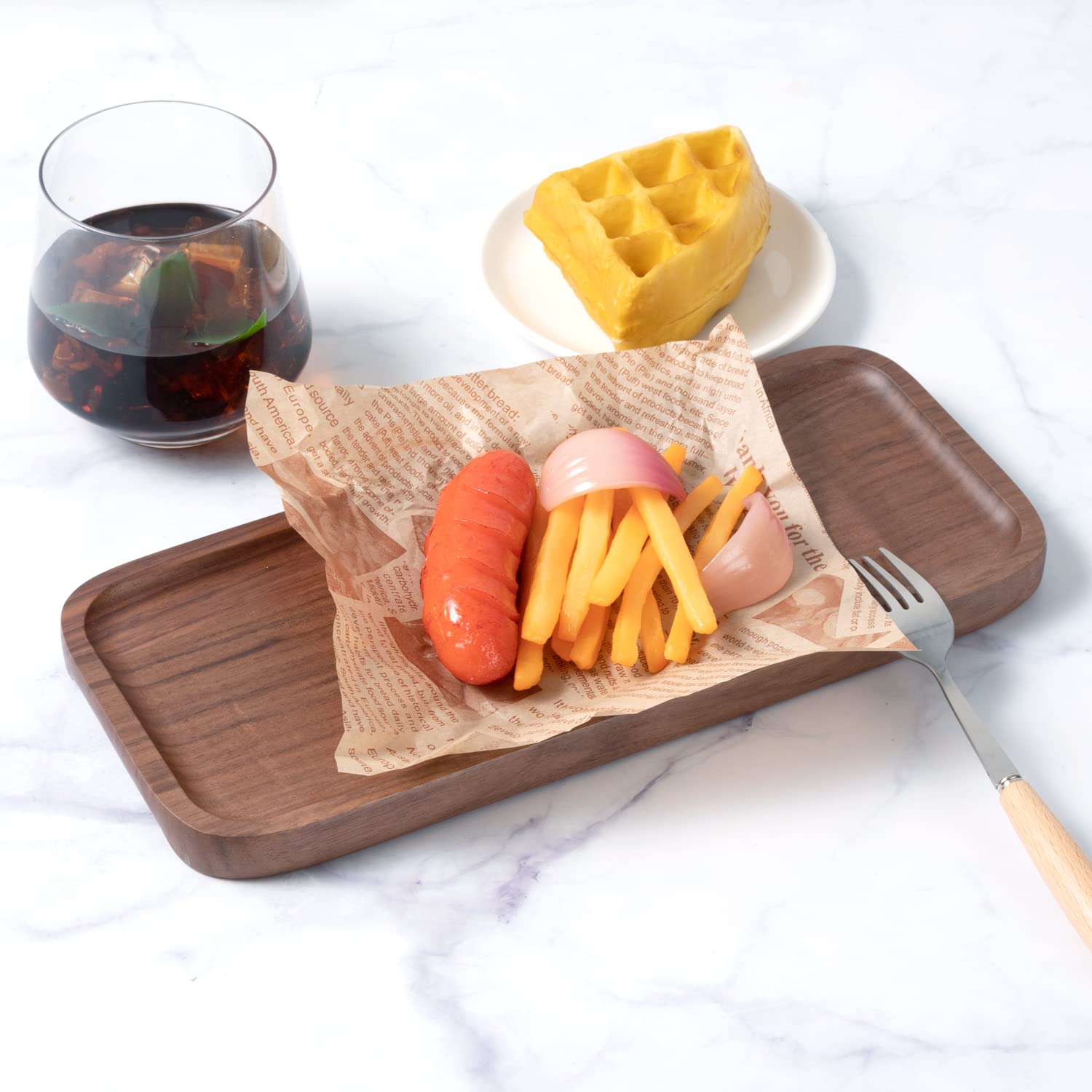 Walnut Wood Serving Tray - 11.8x5 Inch Rectangle Platter for Fruits, Cookies, Bread | Elegant Wooden Cheese Board & Charcuterie Tray for Parties, Dining & Home Decor