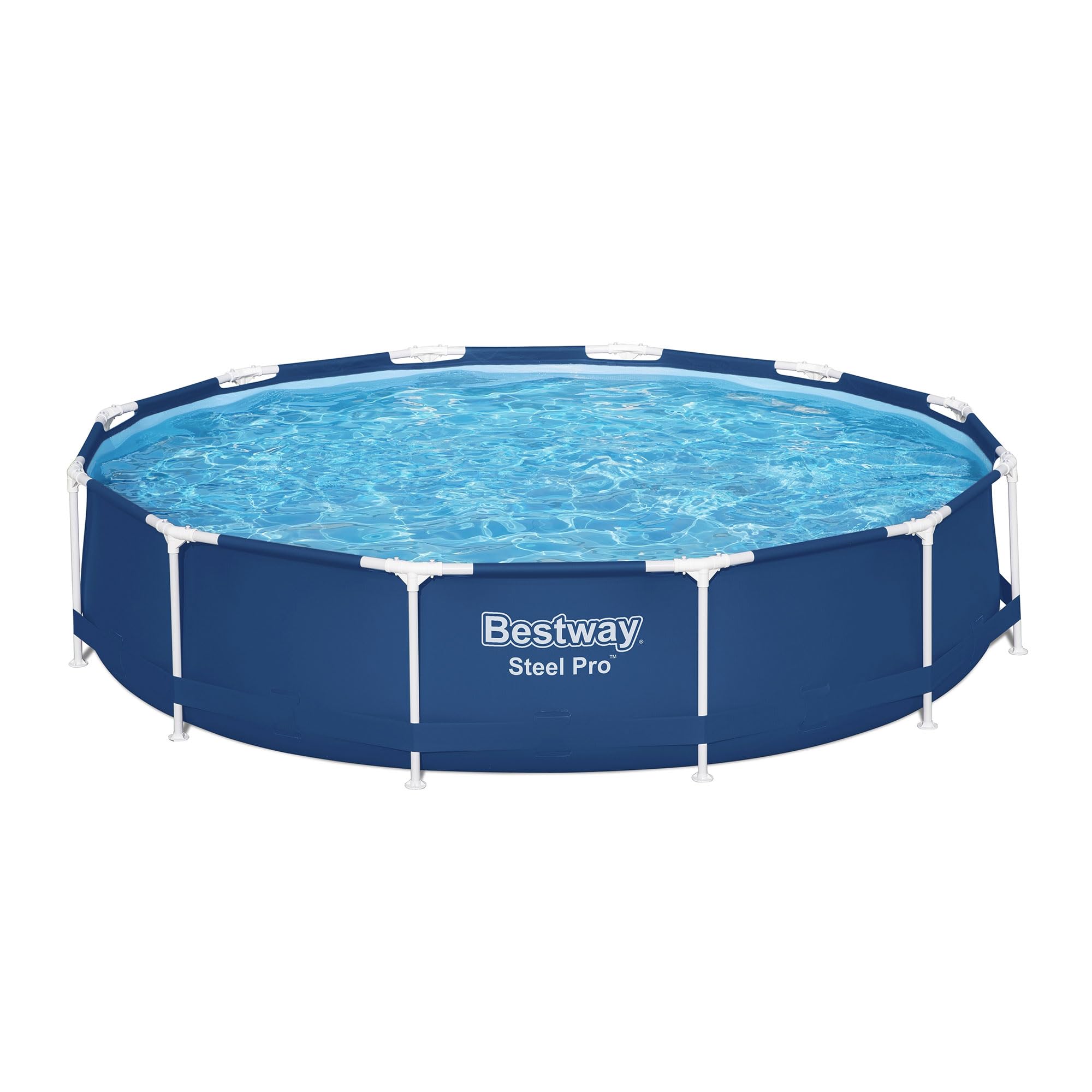 Bestway Steel Pro 12ft x 30in Round Above Ground Swimming Pool Set - 1,710 Gallon Capacity with DuraPlus Liner, 530GPH Filter Pump & Repair Patch | Perfect for Backyard Family Fun, Summer Parties & Outdoor Relaxation