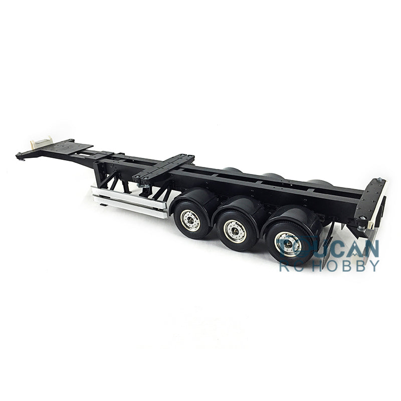 1/14 Scale 3-Axle 40ft Metal Container Semi Trailer Chassis for TAMIYA RC Tractor Truck - DIY RC Car Parts & Accessories - Perfect for RC Construction Vehicles, Truck Shows and Model Collectors