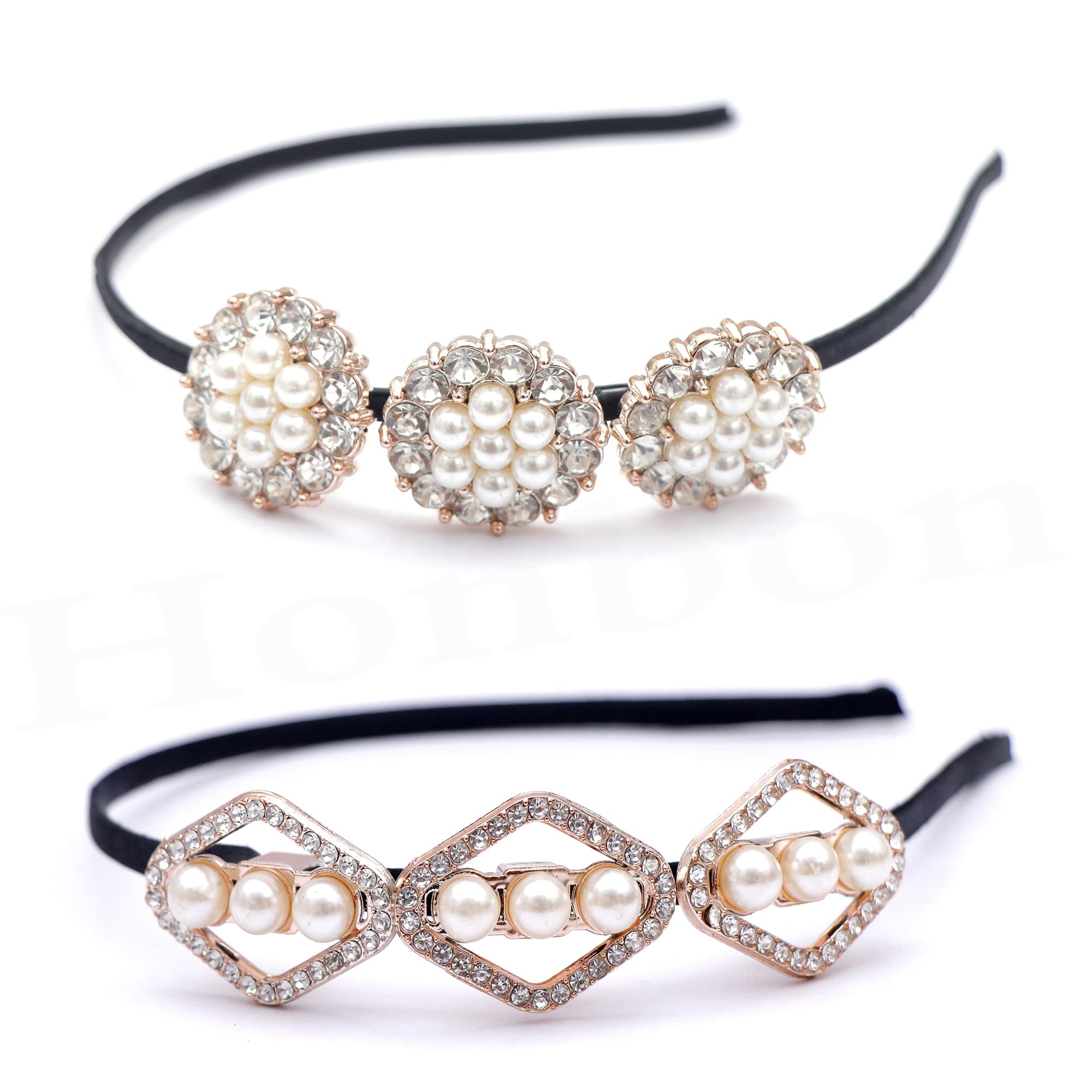 Honbon Crown Tiara Hairband for Girls - Birthday Princess Tiara, Rakhi & Friendship Day Gift, Stylish Hair Accessories for Women & Kids (2-Pack) - Perfect for Birthday Parties, Weddings & Special Occasions