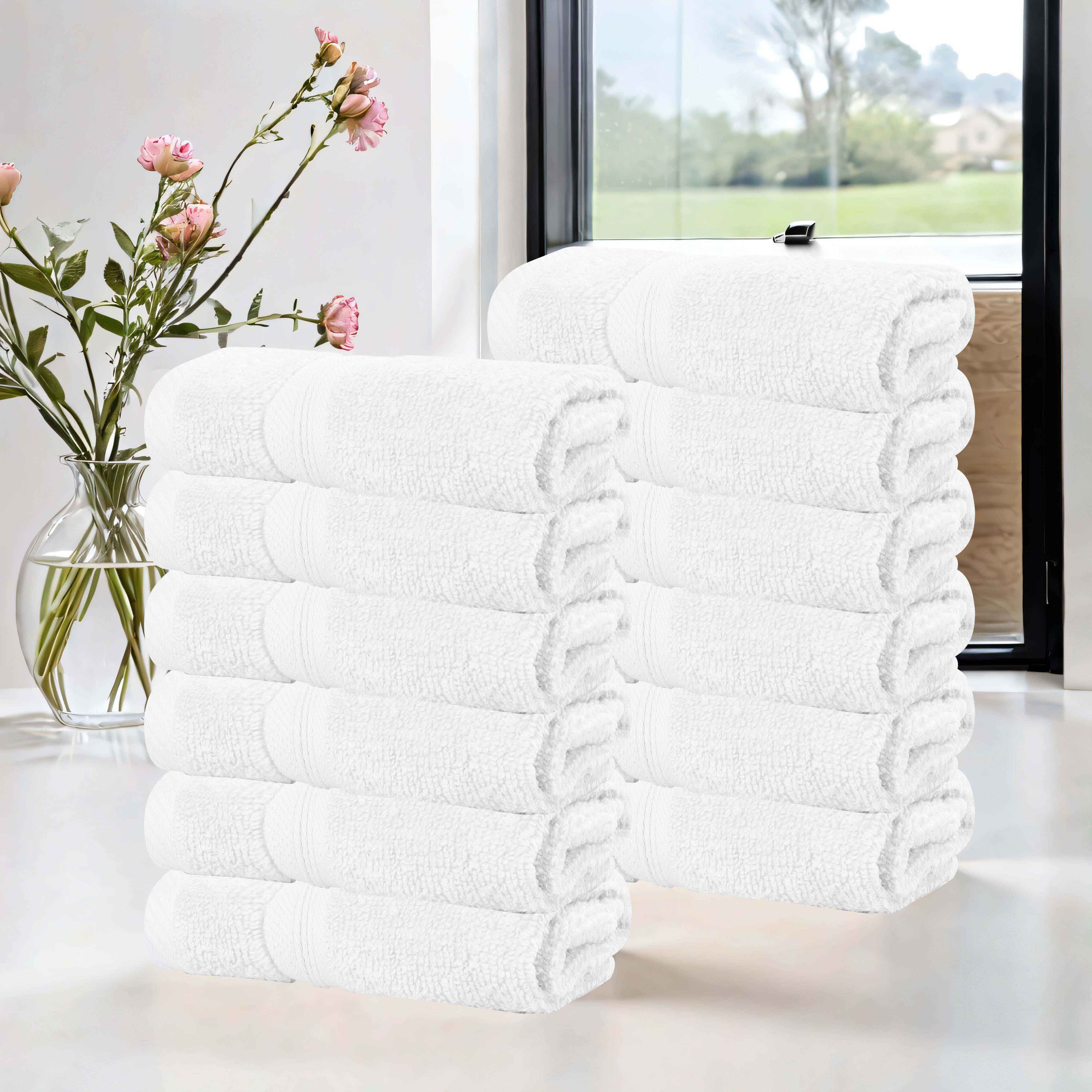 Premium 12-Pack Zero Twist Cotton Face Towels & Washcloths | Ultra Soft, Absorbent & Skin-Friendly | Perfect for Spa, Baby Care & Gentle Exfoliation