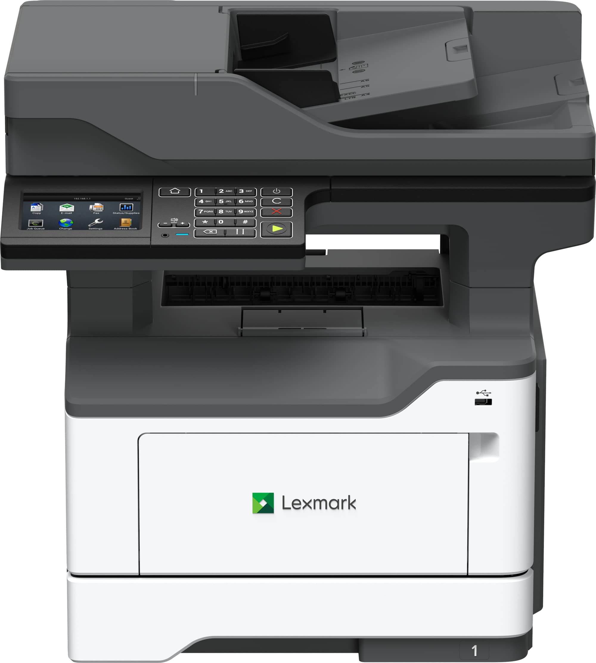 Lexmark MX521de Monochrome All-in-One Laser Printer - 46ppm Print Speed, Scan, Copy, Duplex Printing, Network Ready | 4.3