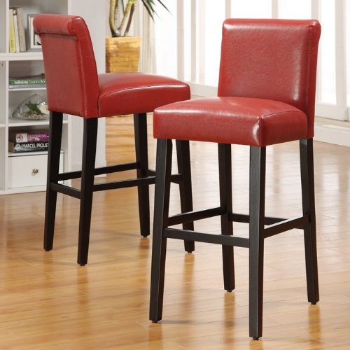 Home Creek Upholstered Bar Stools Set of 2 - Modern Kitchen Counter Stools with Padded Seat for Breakfast Nook, Bar & Dining Room Decor